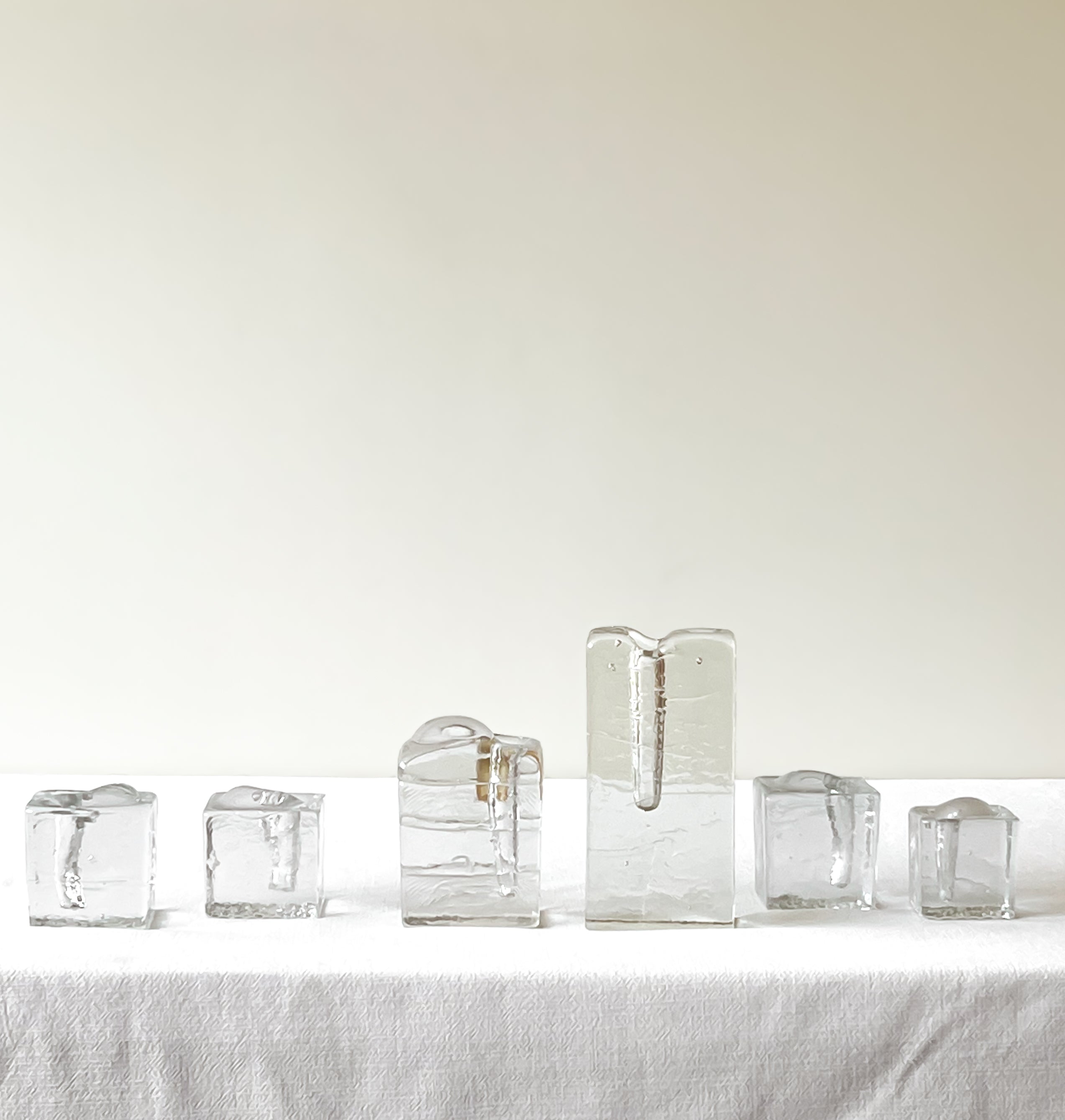 set van 6 vintage glazen vaasjes – kristalglas in annahütte stijl Noii HOME