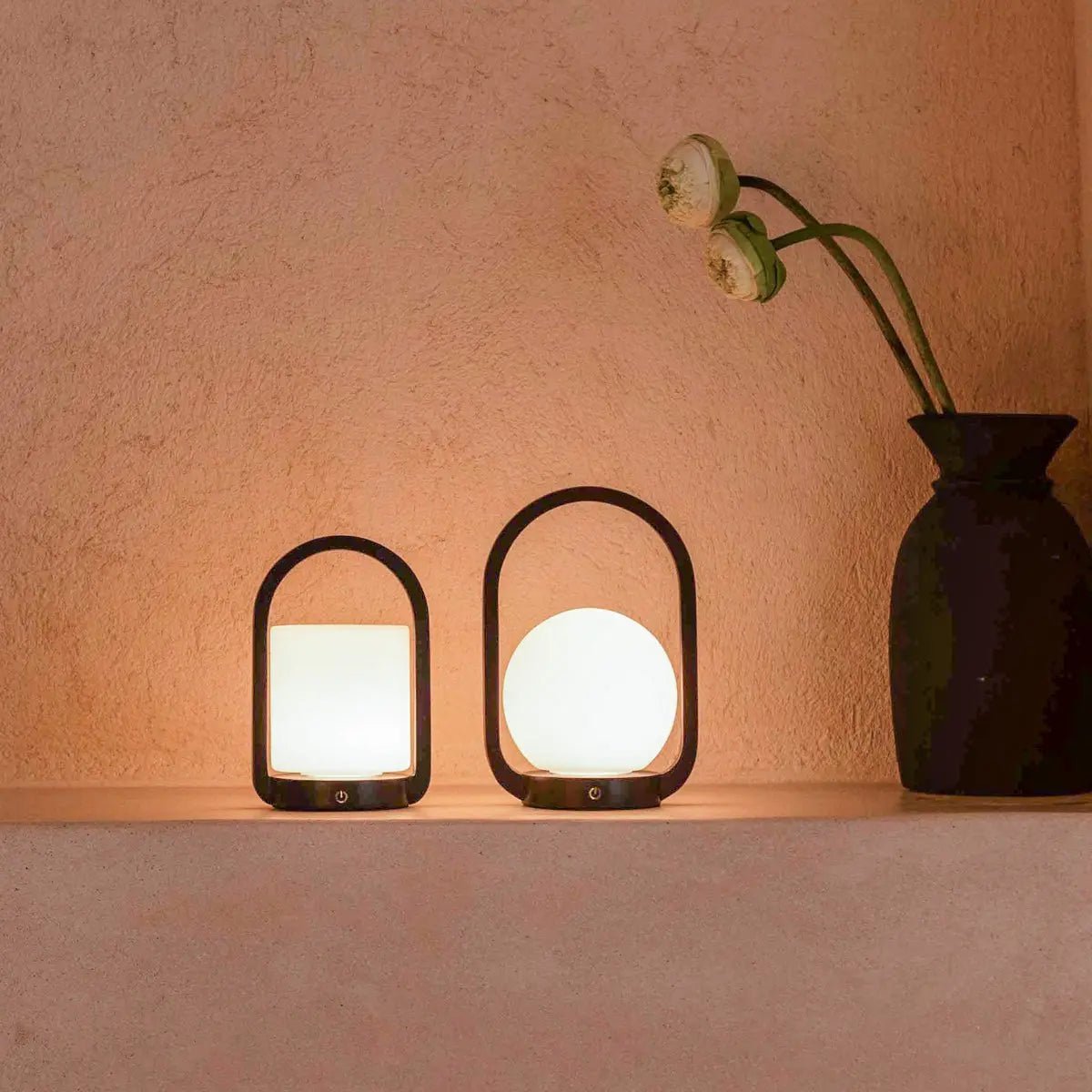Skye kastanjebruine houten draadloze lamp | Oplaadbaar en dimbaar Tavellio - Amsterdam