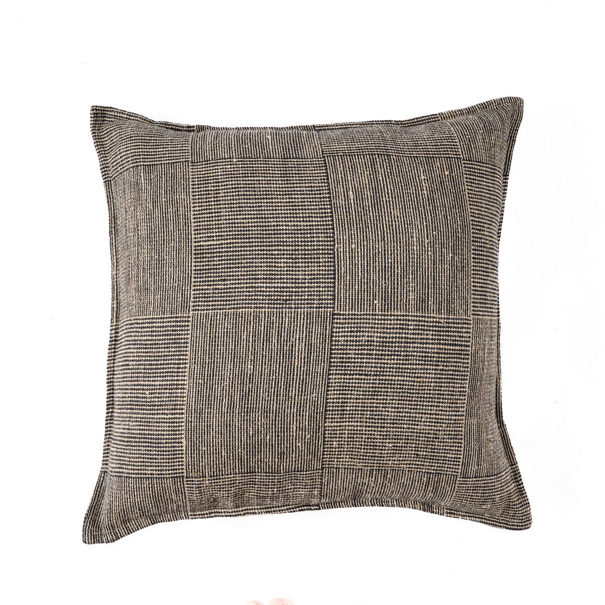 The Bloc Party Kussenhoes - Zwart Naturel - 50x50 Bazar Bizar Living