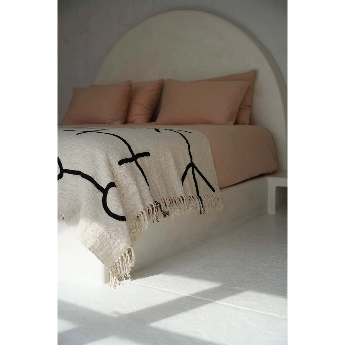 The Evil Eye Bedsprei - Natuurlijk Zwart Bazar Bizar Living