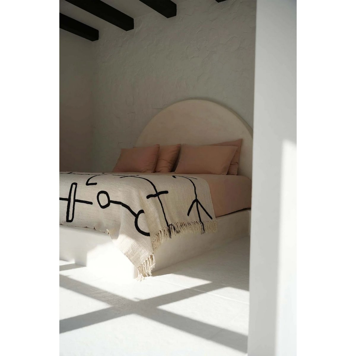 The Evil Eye Bedsprei - Natuurlijk Zwart Bazar Bizar Living