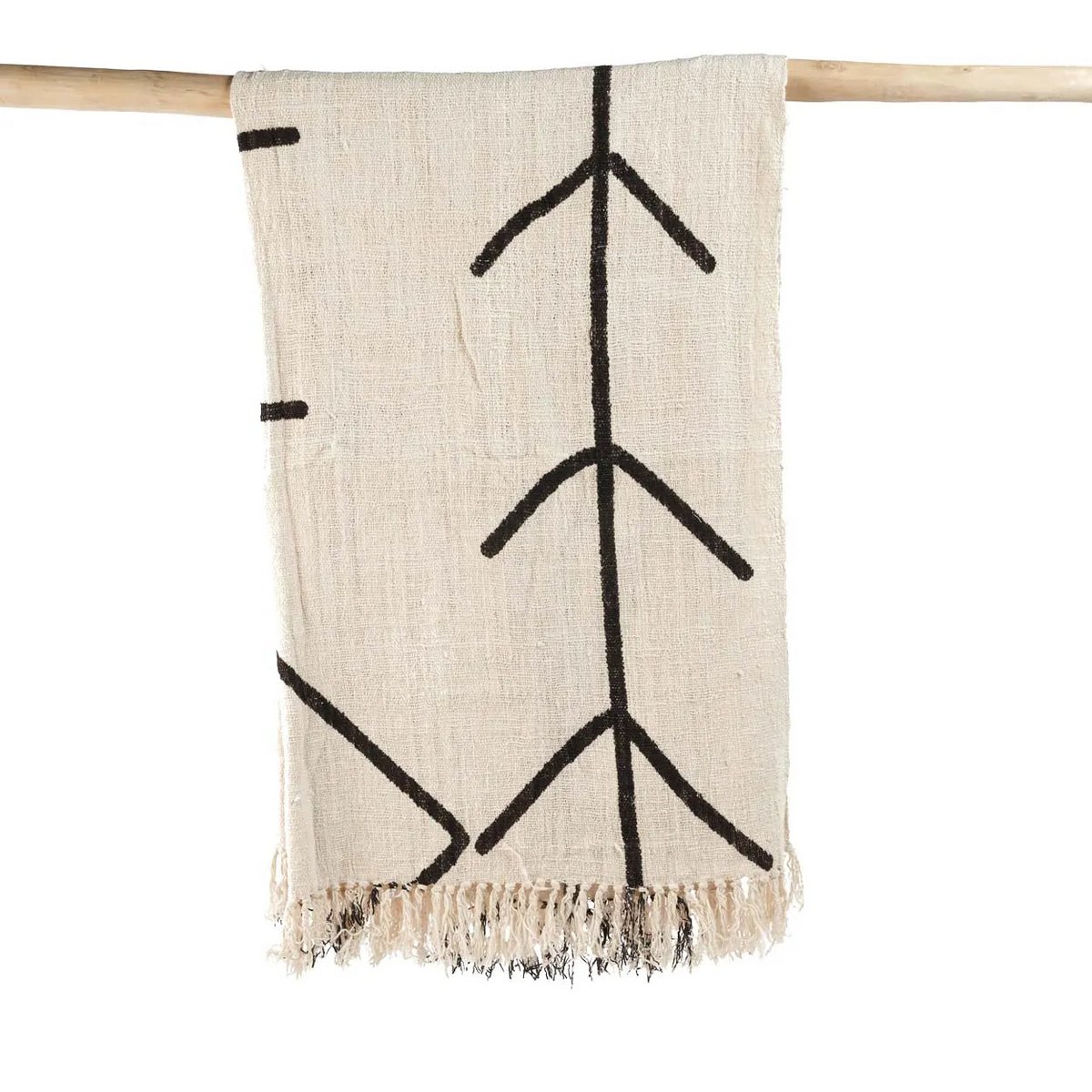 The Evil Eye Bedsprei - Natuurlijk Zwart Bazar Bizar Living
