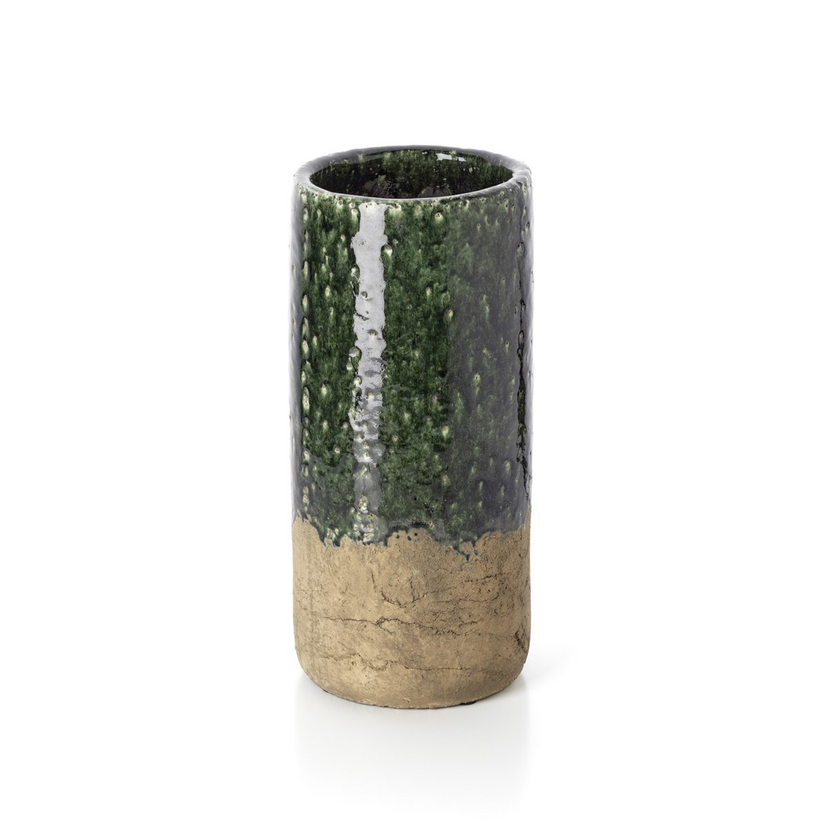 The Moss Cylinder Vase - Concrete Green - L Bazar Bizar Living