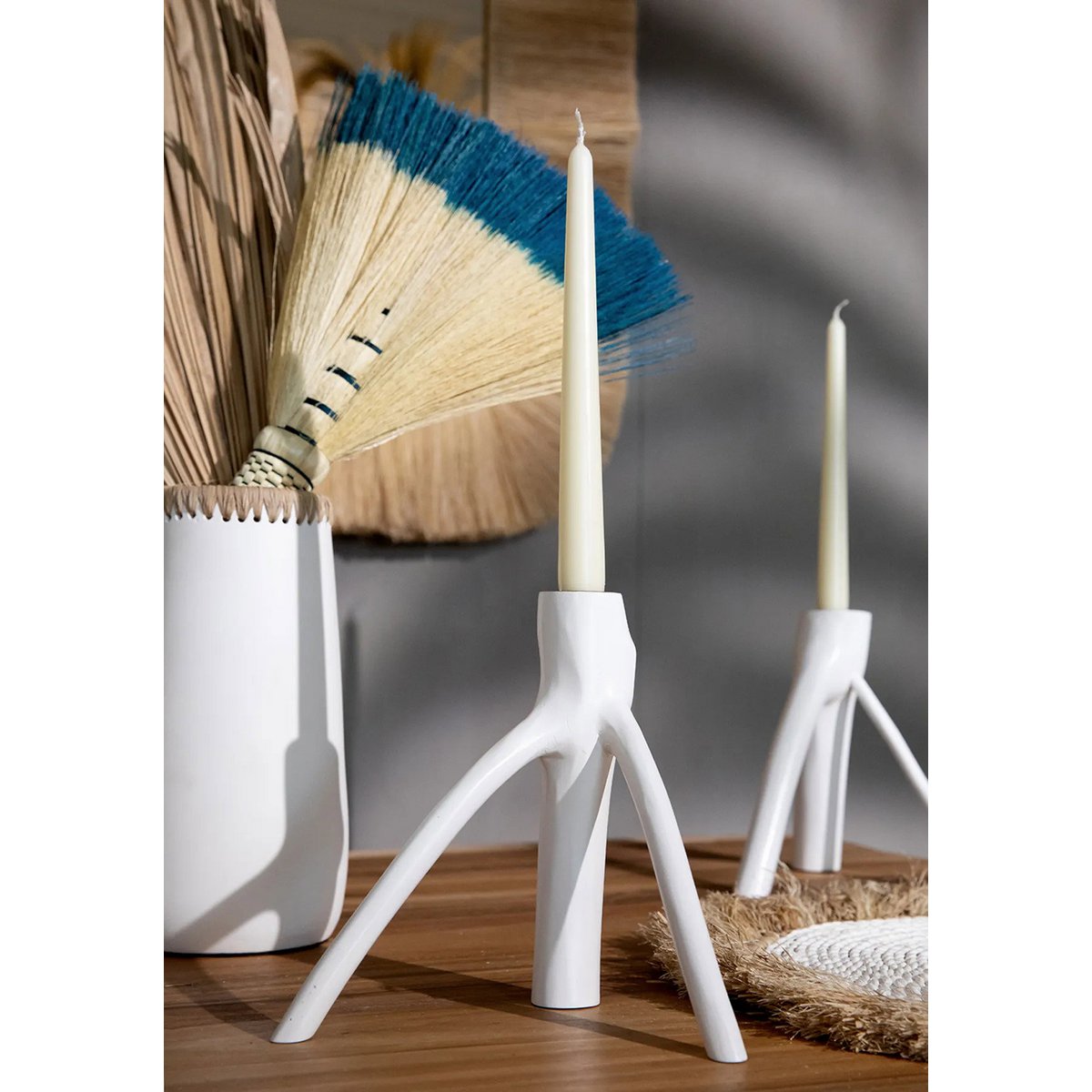 The Triple Twig Candle Holder - Wit Bazar Bizar Living
