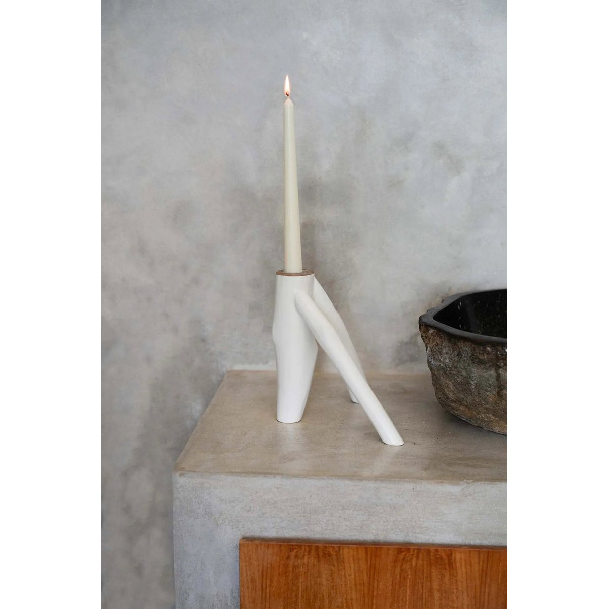 The Triple Twig Candle Holder - Wit Bazar Bizar Living