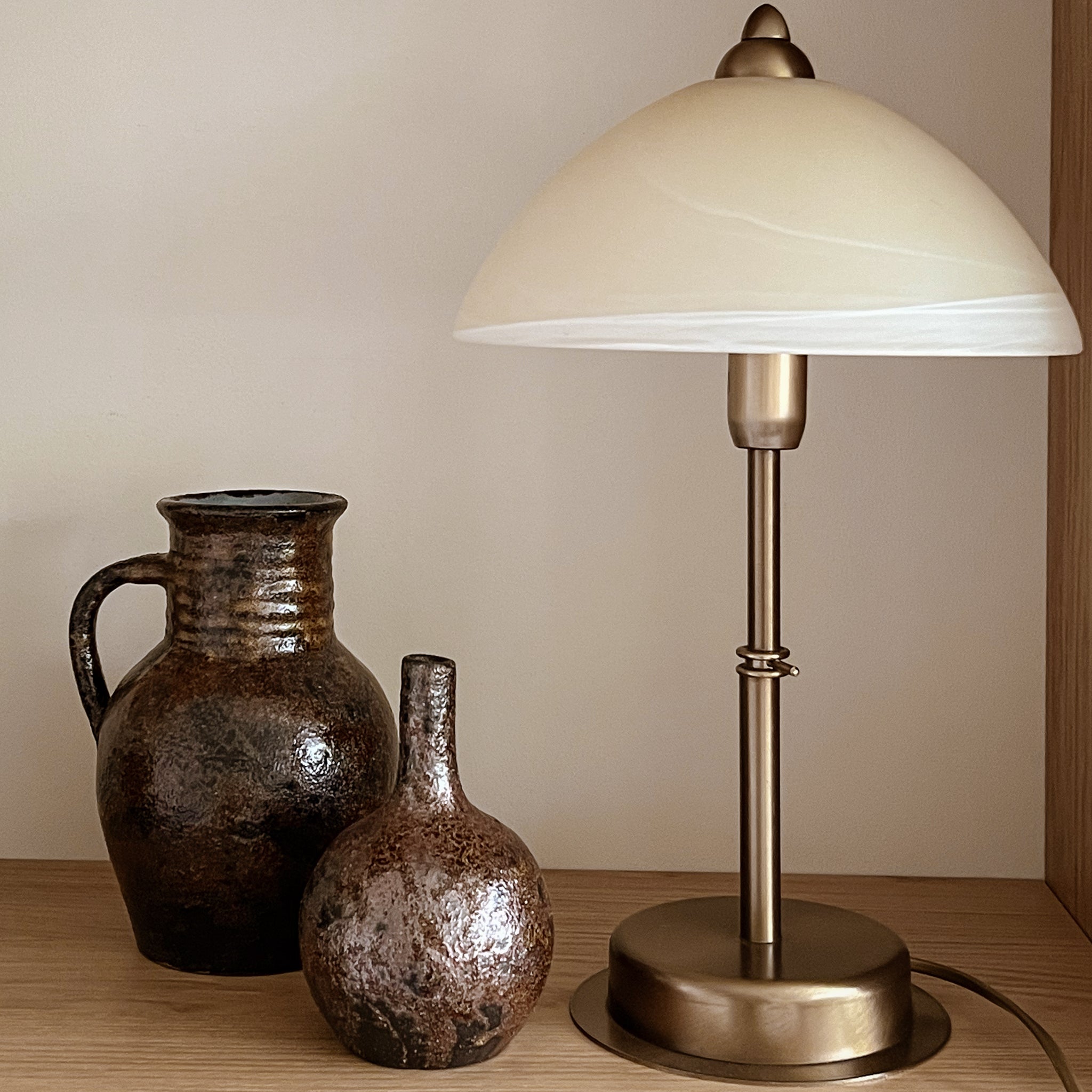 unieke keramieken kruikvaas – bruin gevlamd - pre-loved Noii home