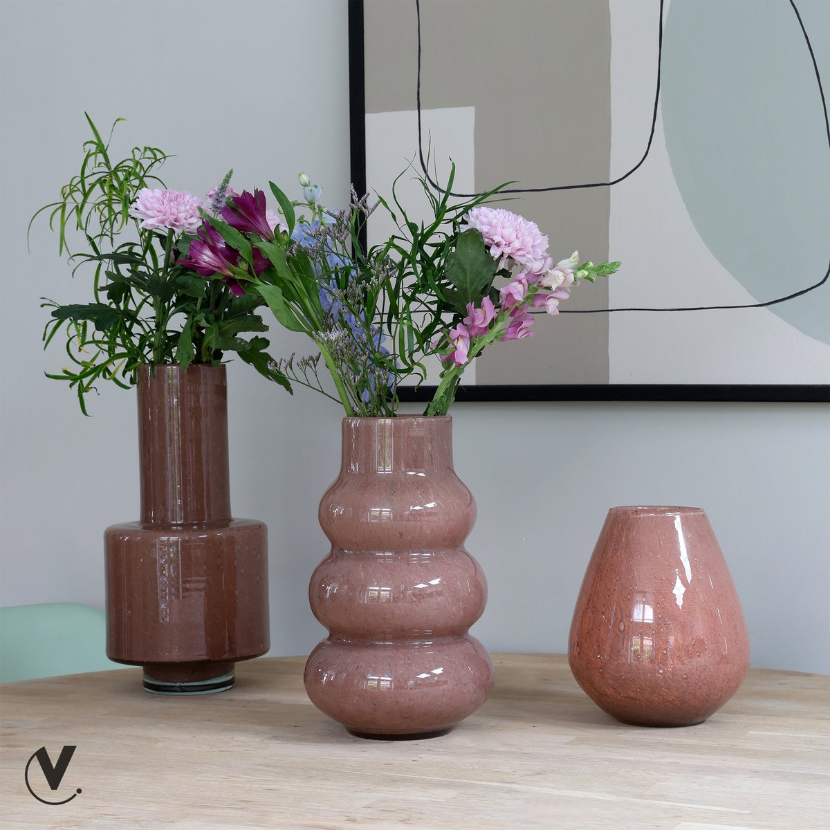 Vaas - Volta shiny brown Vase The World
