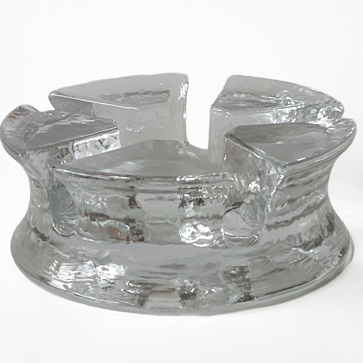 vintage belMondo waxinelichthouder van structuurglas – jaren 70 Noii HOME