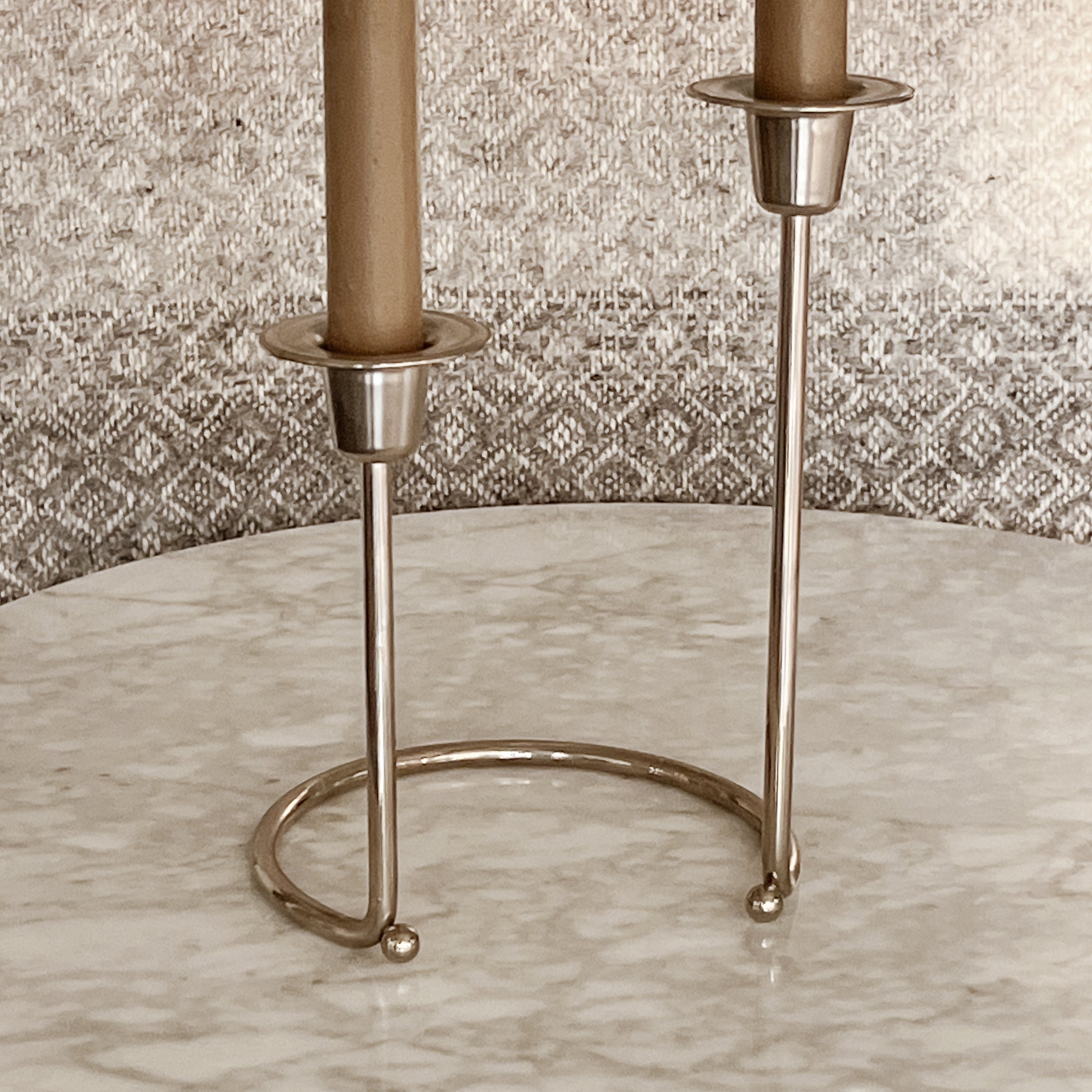 vintage design kandelaar – verzilverd metaal – jaren 70 – bmf Noii HOME