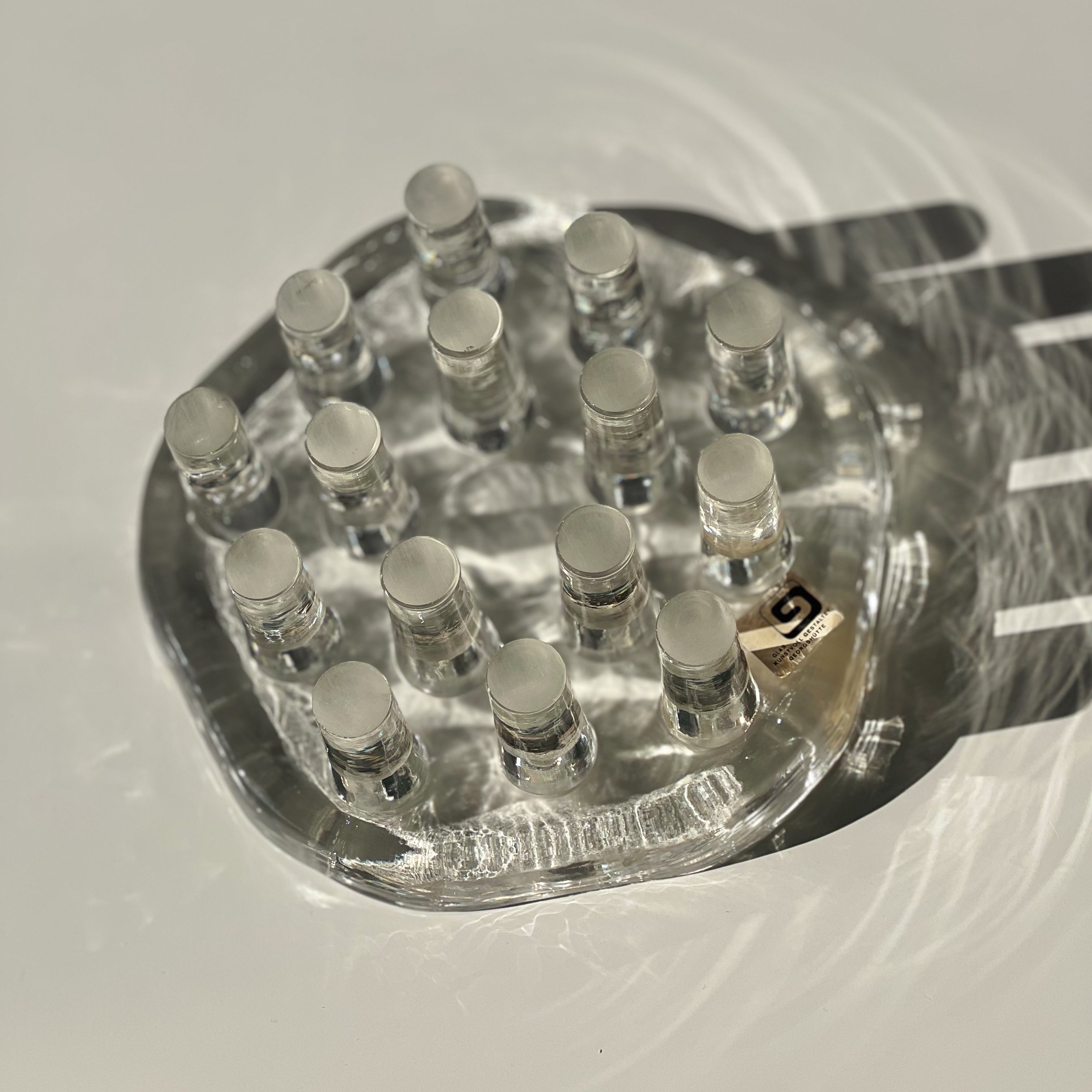 vintage glazen rechaud – georg schütte – theepotwarmer - waxinelichthouder – jaren 70 Noii HOME