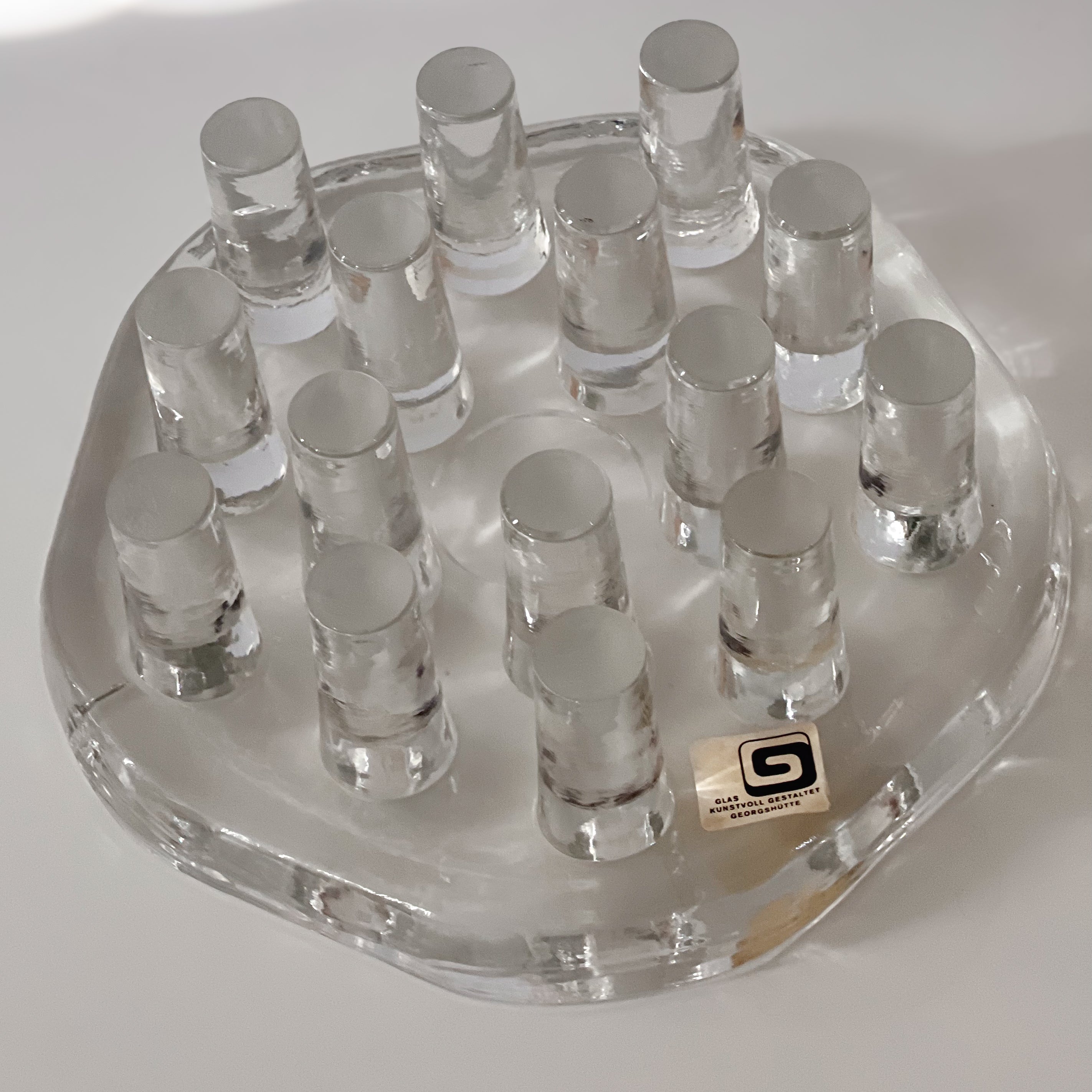 vintage glazen rechaud – georg schütte – theepotwarmer - waxinelichthouder – jaren 70 Noii HOME