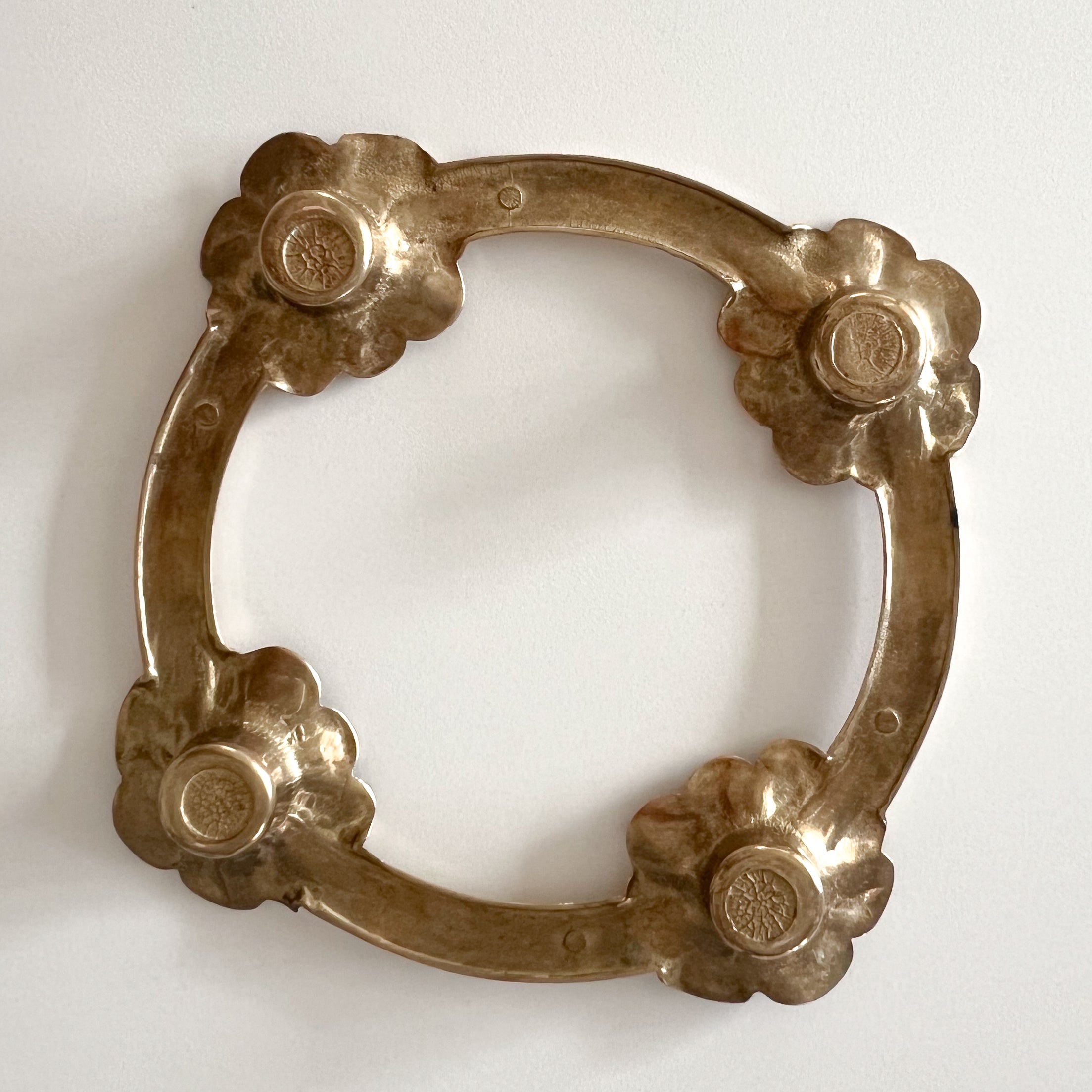 vintage messing kandelaar - advent - met bloemvormige houders Noii HOME