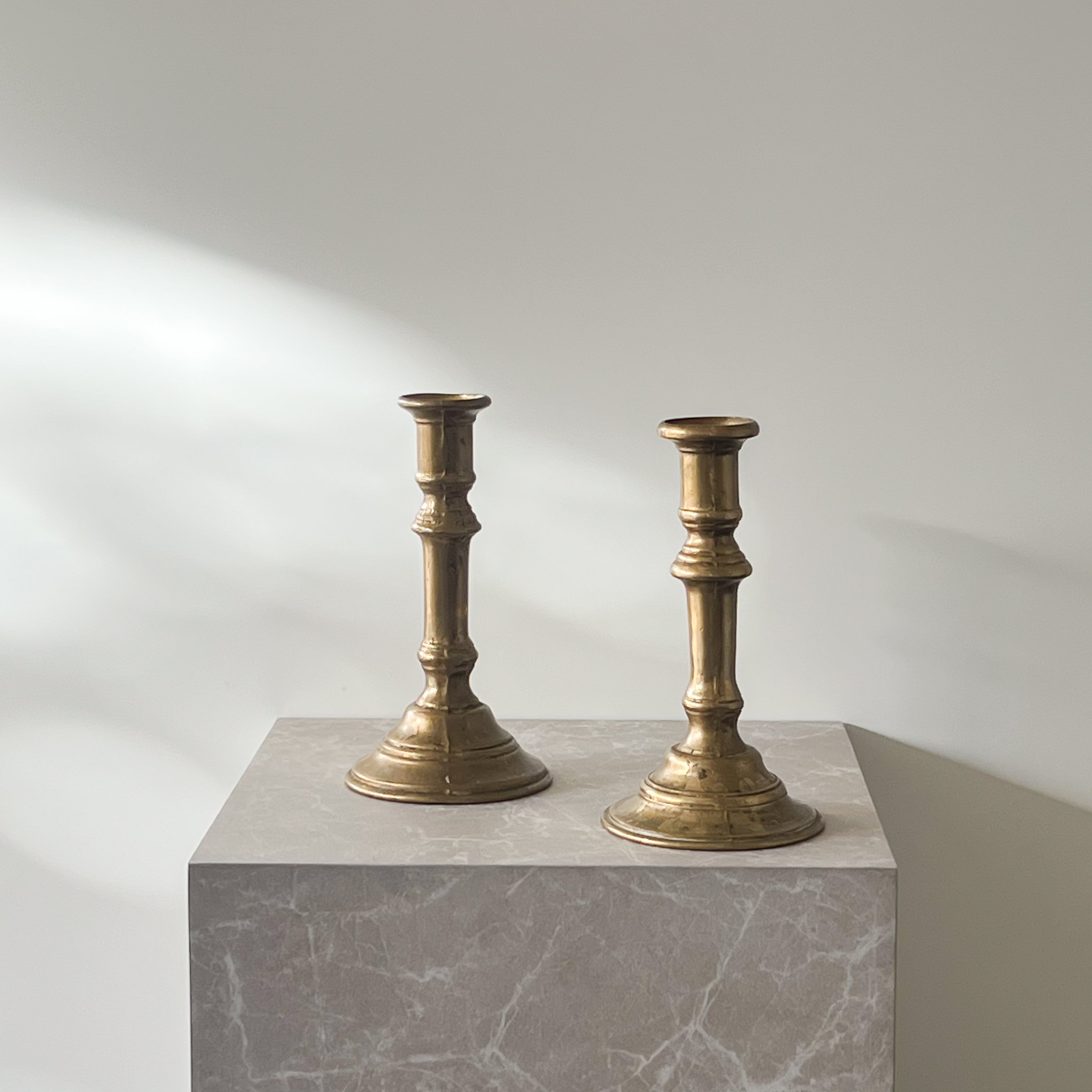 vintage messing kandelaren – robuust - set van 2 Noii HOME