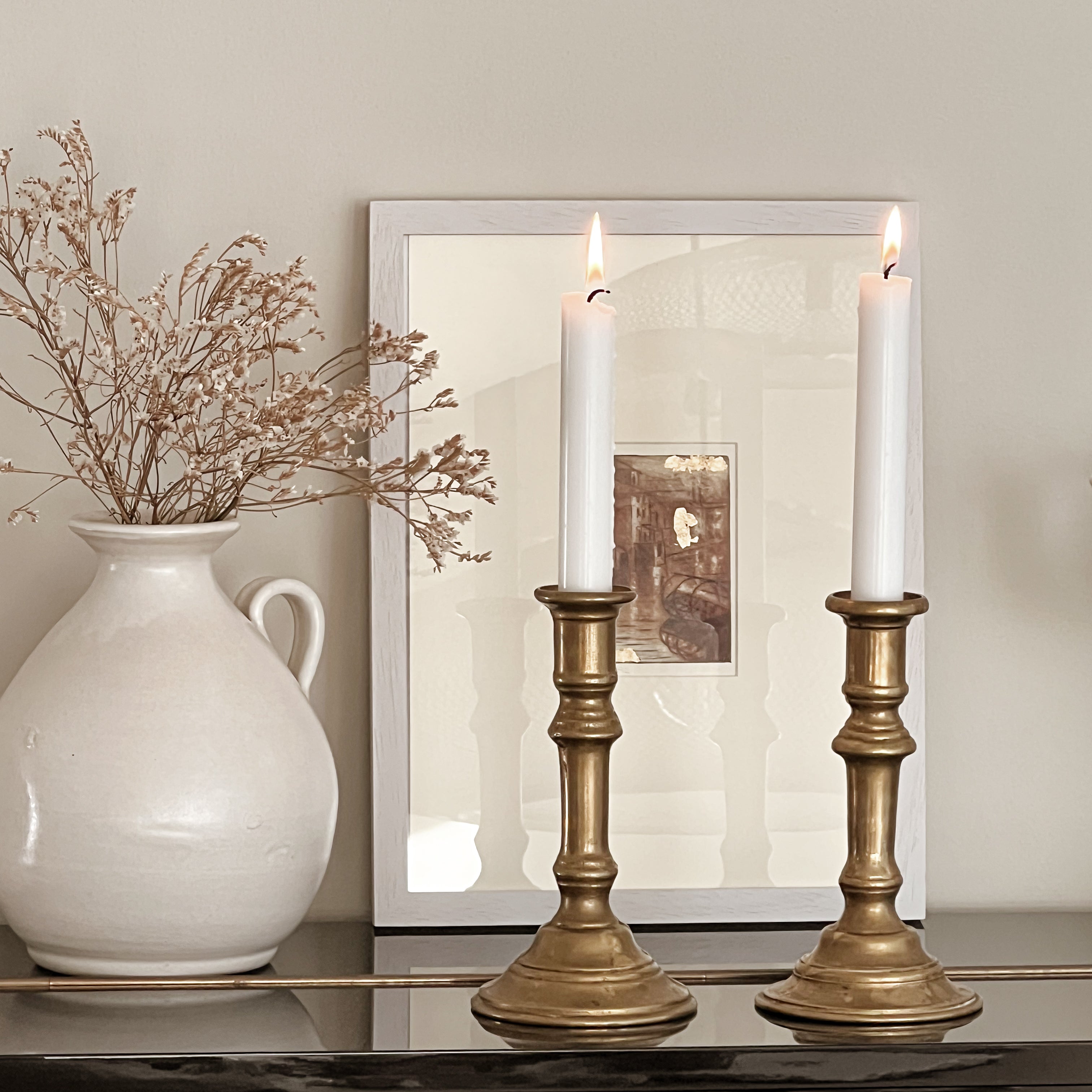 vintage messing kandelaren – robuust - set van 2 Noii HOME