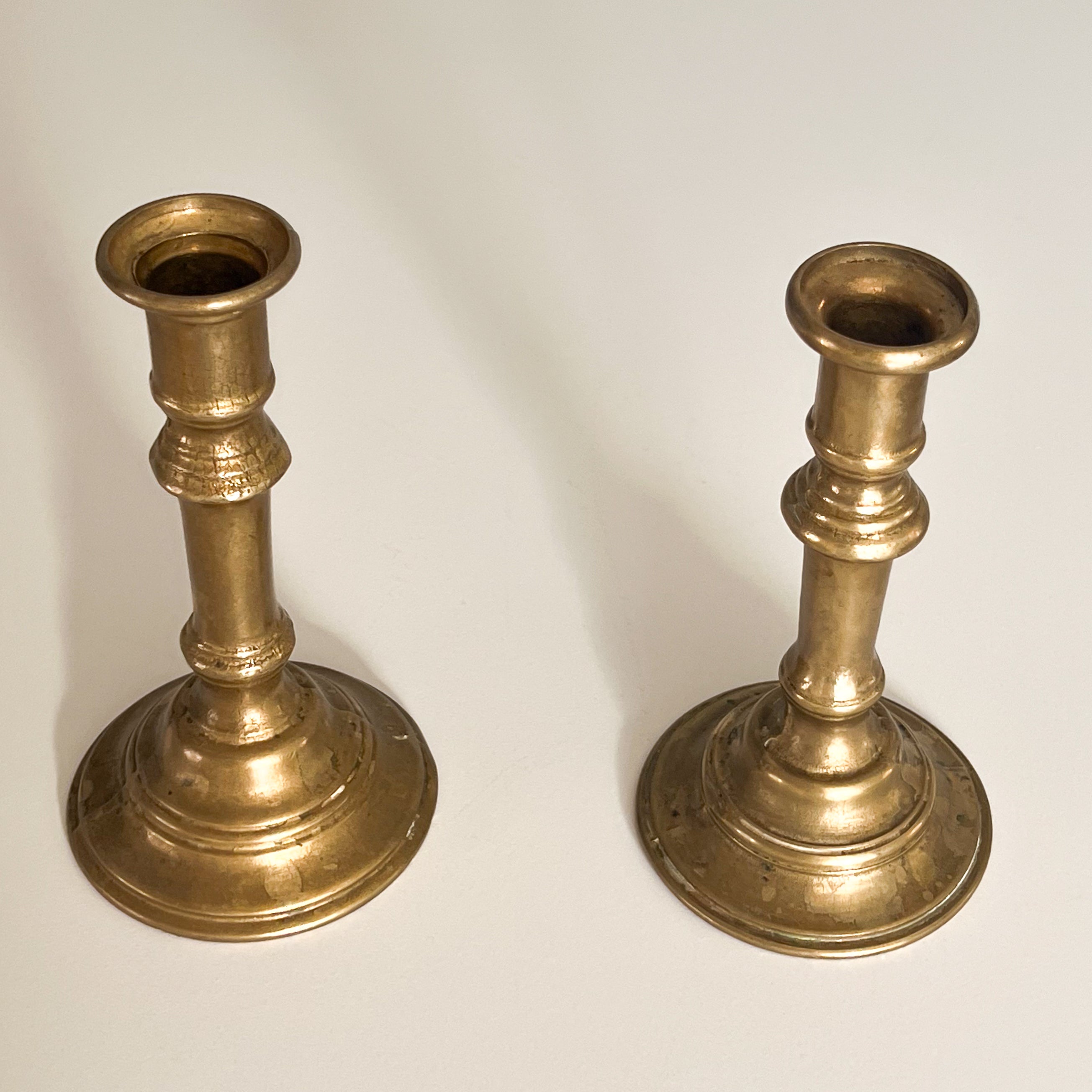 vintage messing kandelaren – robuust - set van 2 Noii HOME