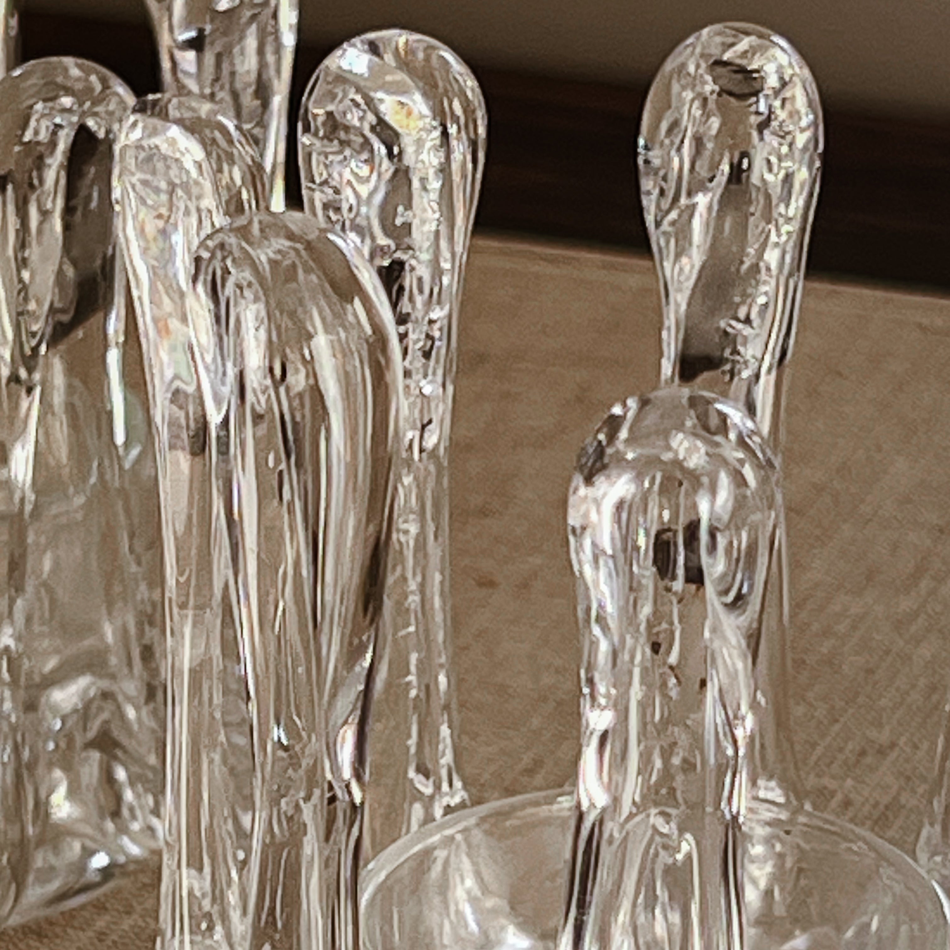 vintage set glazen Zweedse waxinelichthouders – ice drip design - Gränna Glasbruk Noii HOME