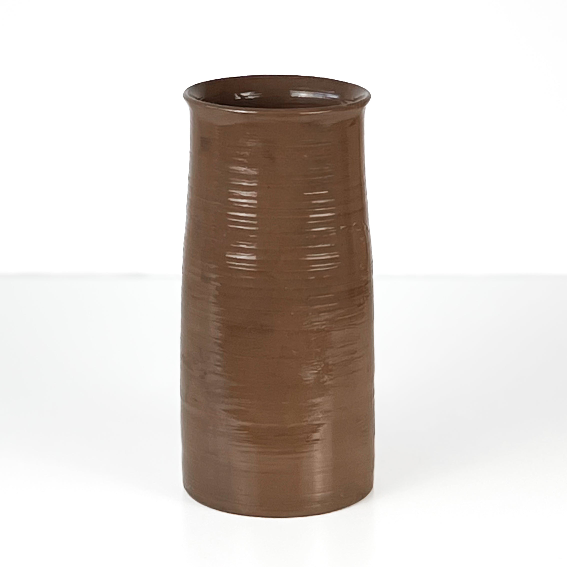 vintage studio pottery vaas – bruin glazuur – handgesigneerd 1979 Noii HOME
