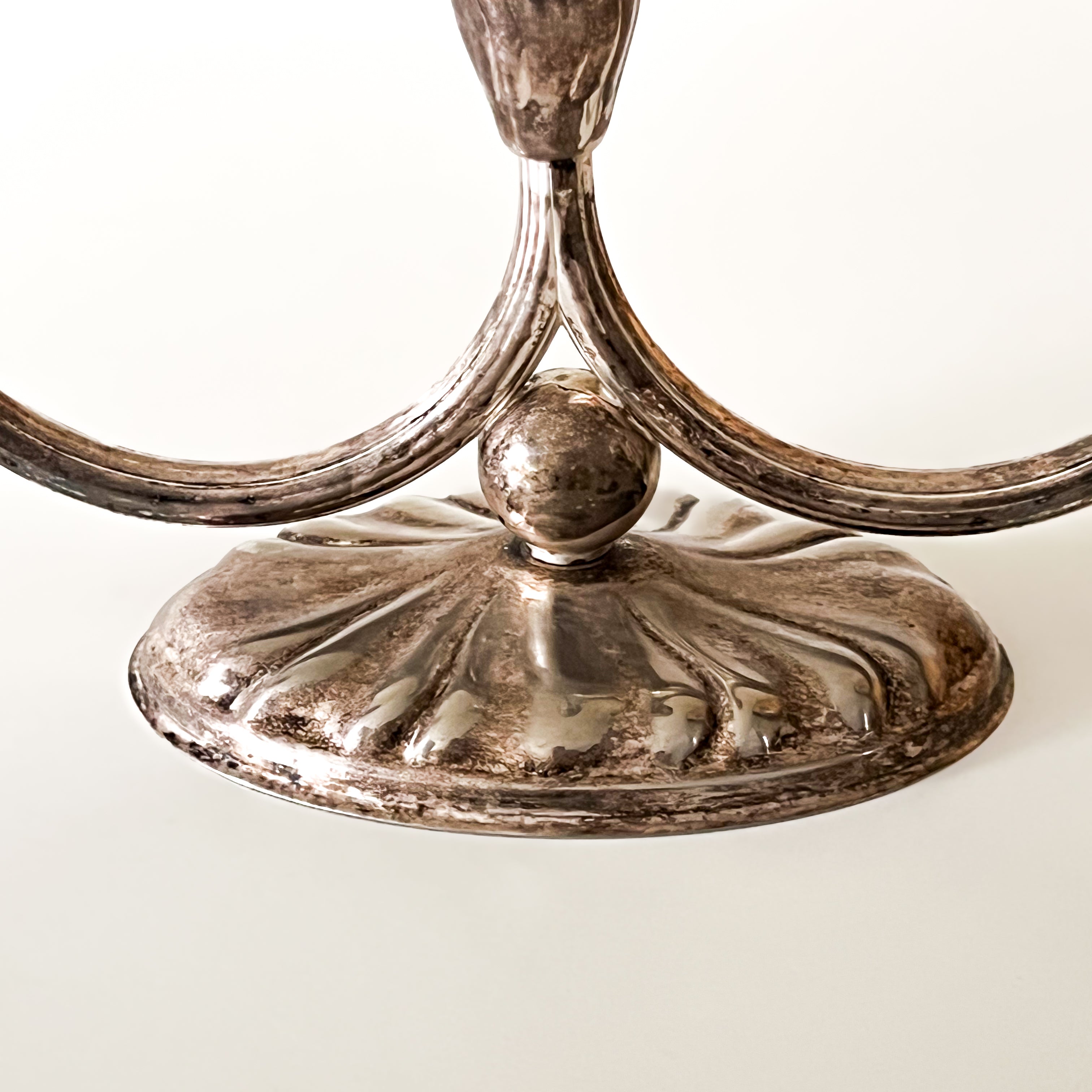 vintage verzilverde kandelaar met drie armen – Quist, Duitsland ca. 1950 Noii HOME