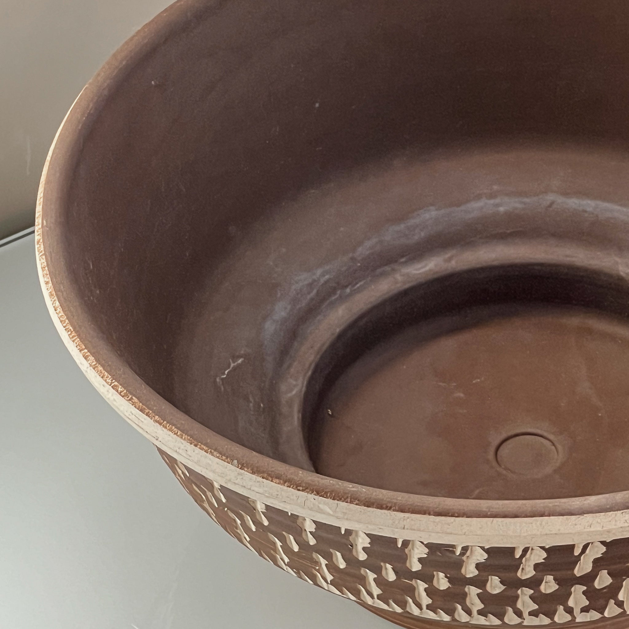 vintage Vetter Pottery schaal - Bruin en beige aardewerk - 1970s Noii HOME