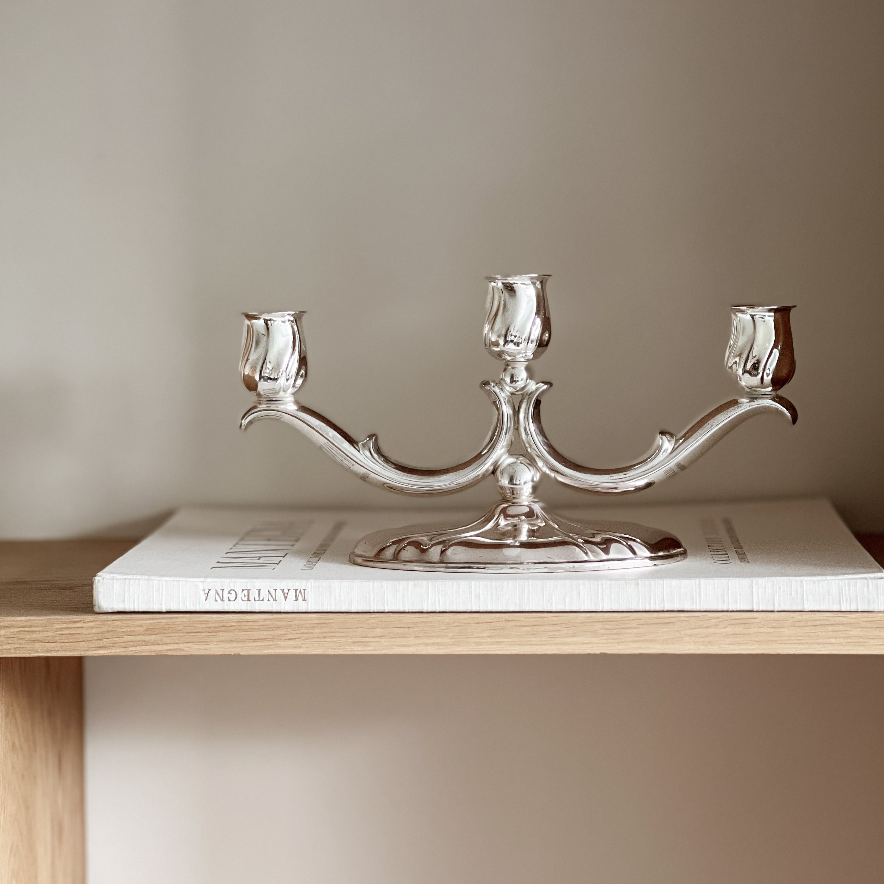 vintage - zilverkleurige 3-armige kandelaar – wmf - duits design Noii HOME