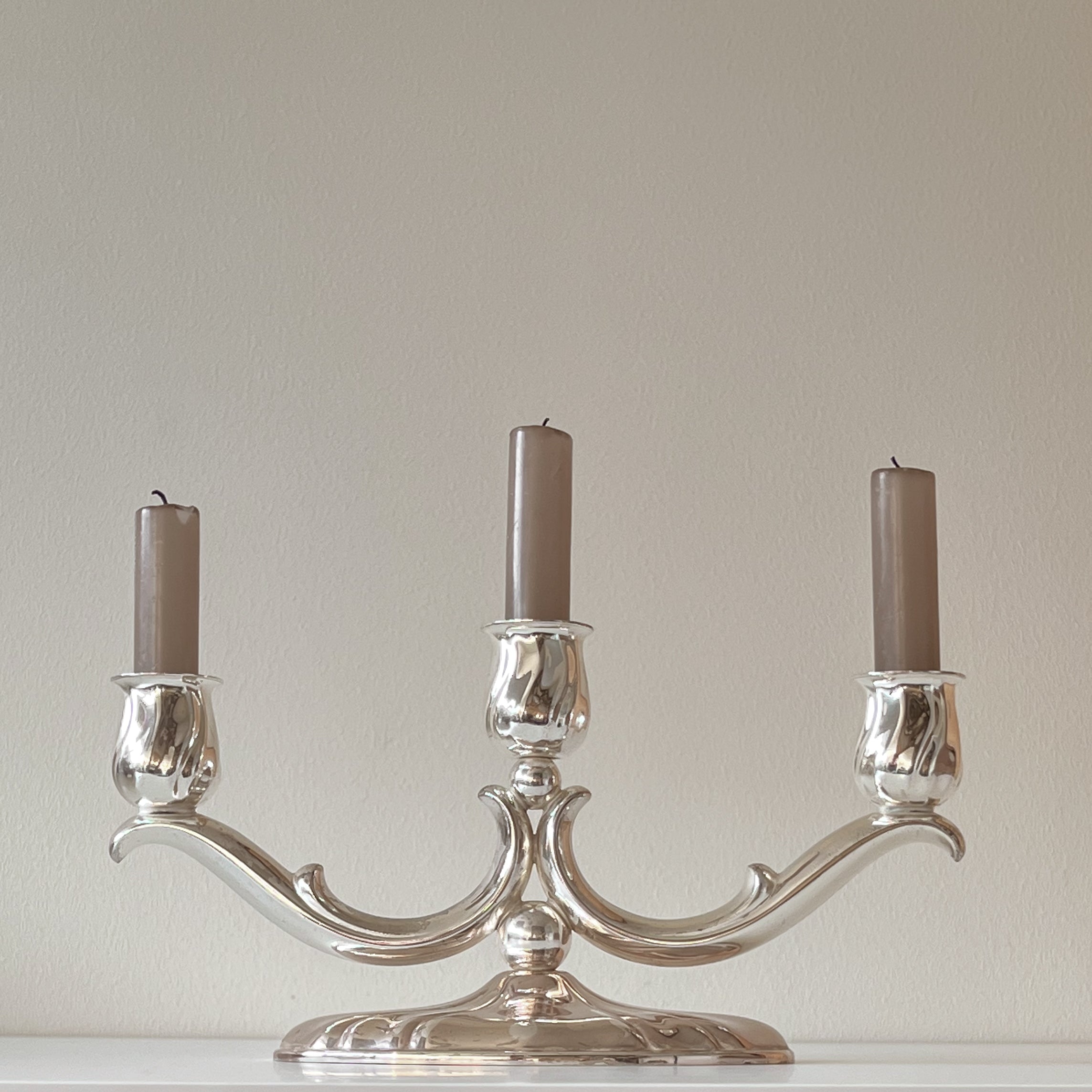 vintage - zilverkleurige 3-armige kandelaar – wmf - duits design Noii HOME