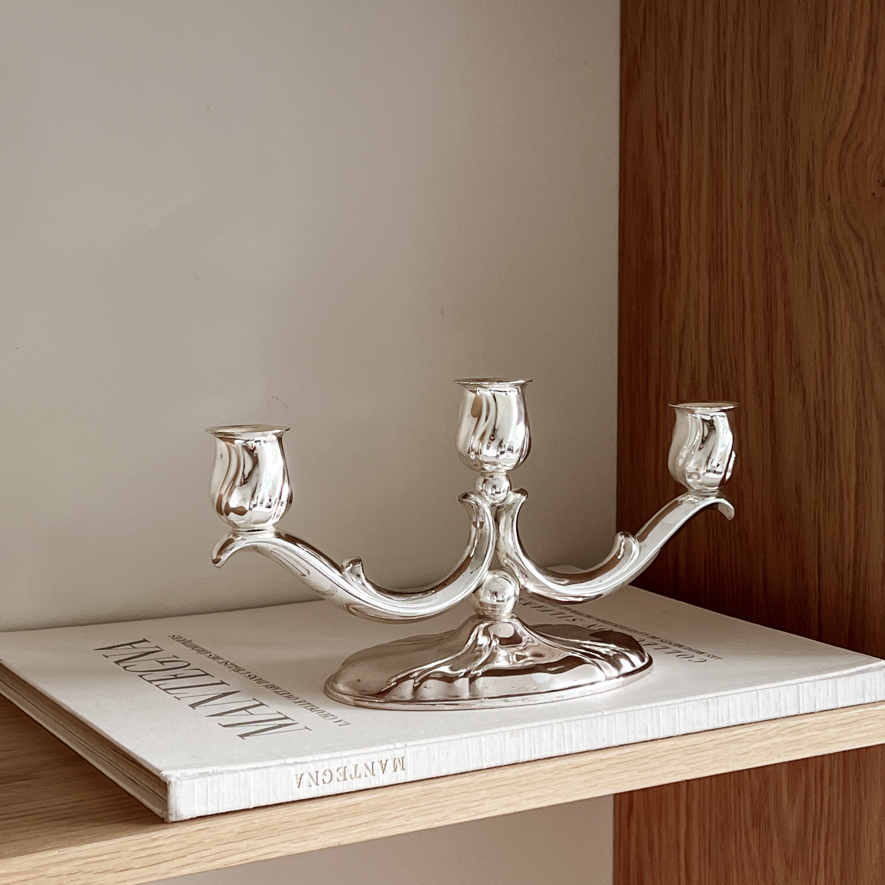 vintage - zilverkleurige 3-armige kandelaar – wmf - duits design Noii HOME