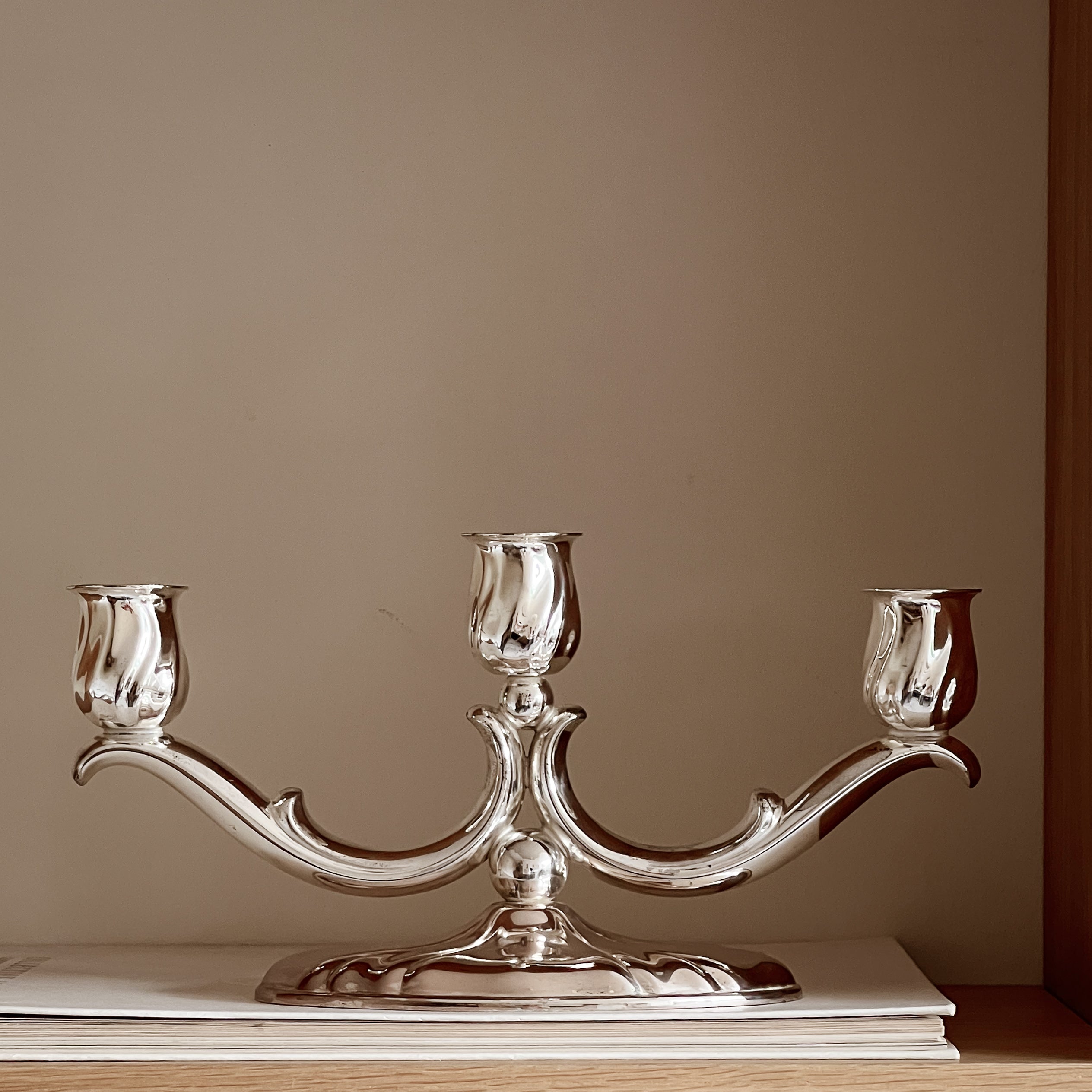 vintage - zilverkleurige 3-armige kandelaar – wmf - duits design Noii HOME