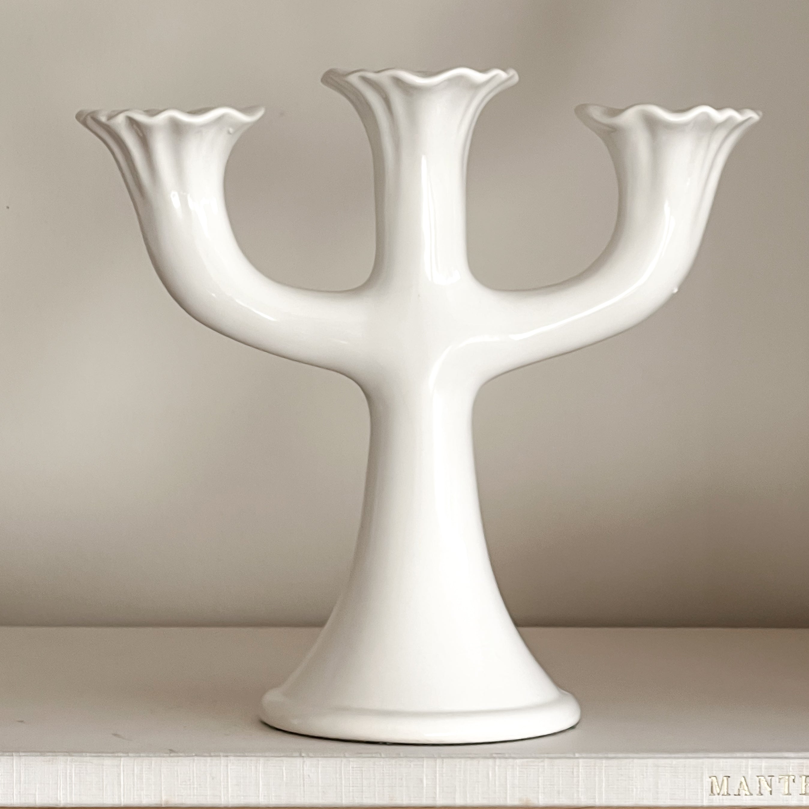 vitage keramieken 3 armige kandelaar Noii HOME