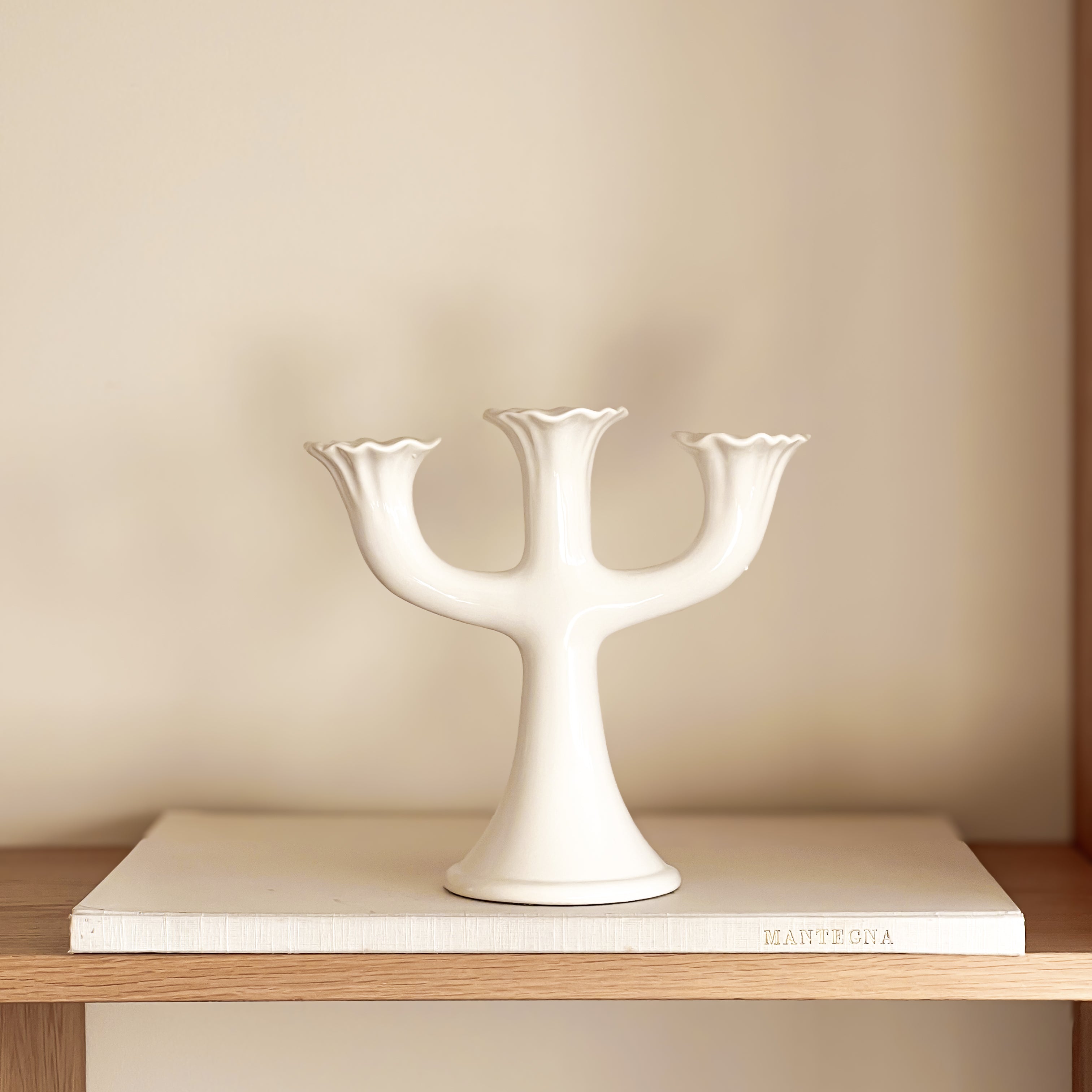 vitage keramieken 3 armige kandelaar Noii HOME