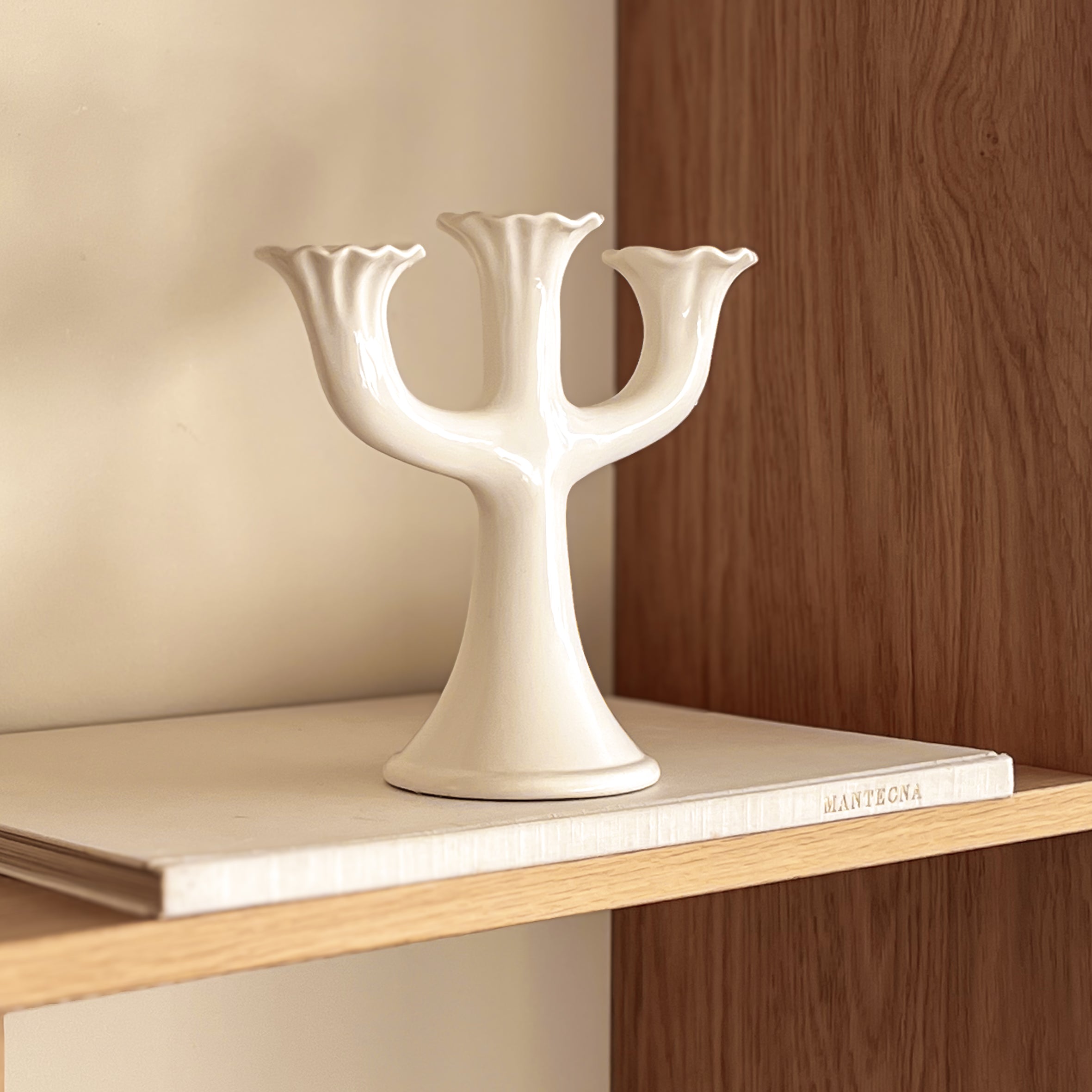 vitage keramieken 3 armige kandelaar Noii HOME