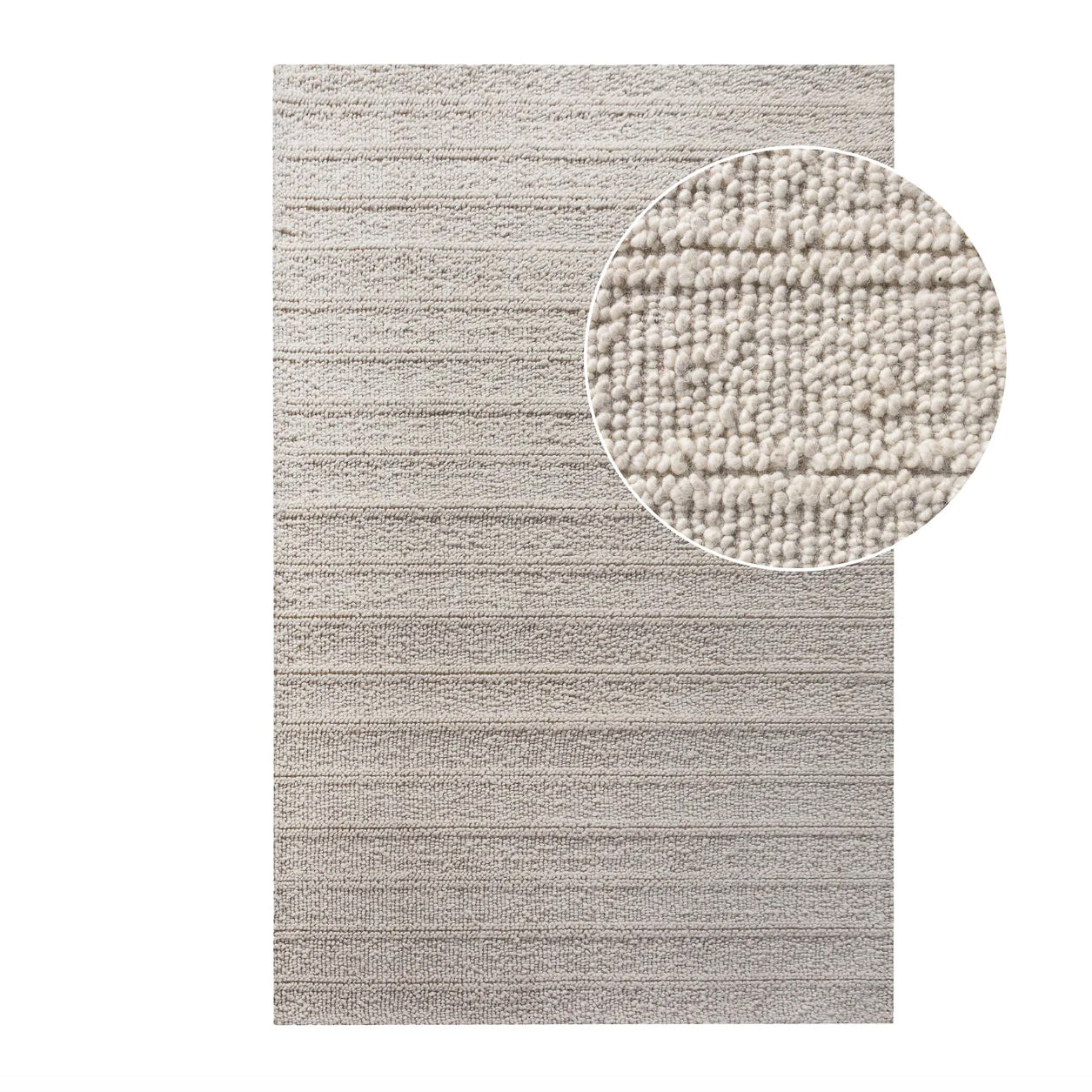 vloerkleed dehli – handgeweven wolmix – ivoor - naturel lichtgrijs -160x230 cm – house nordic House Nordic ApS