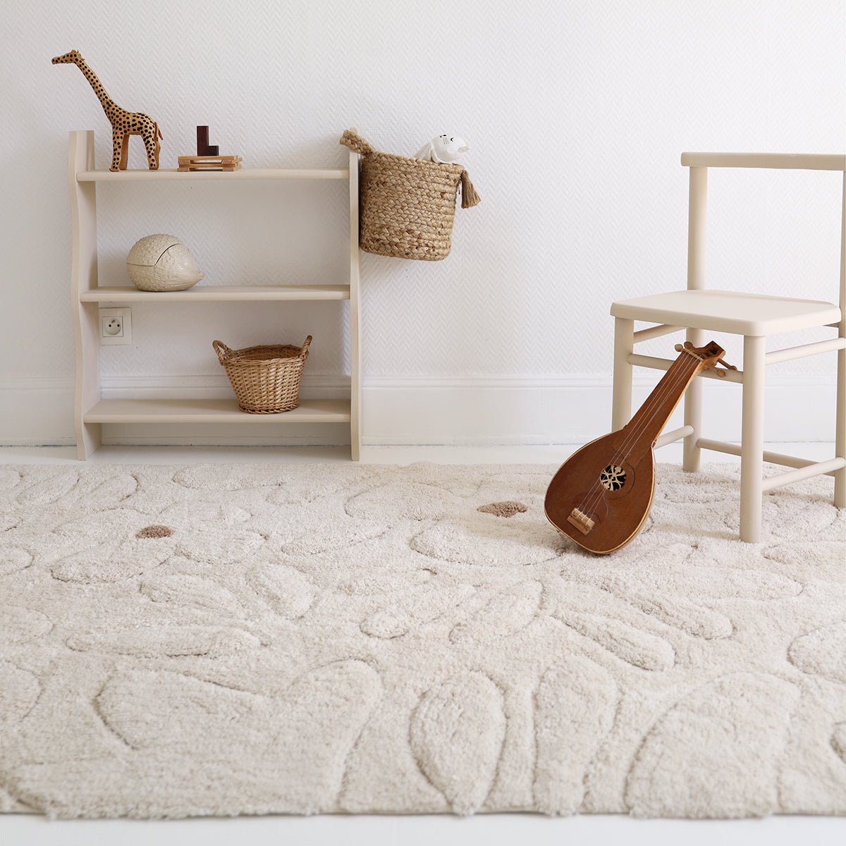 Wasbaar katoenen kinderkamertapijt met bloemenpatroon GENTLE FLORA Nattiot