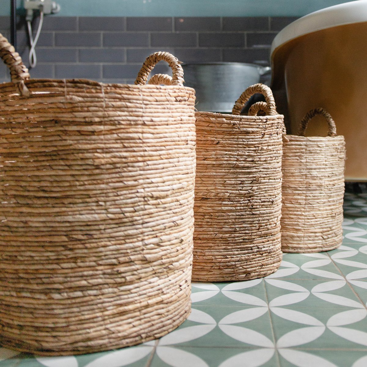 Wasmand SYAILENDRA | Plantenmand | Opbergmand van bananenvezel (3 maten) Soeji
