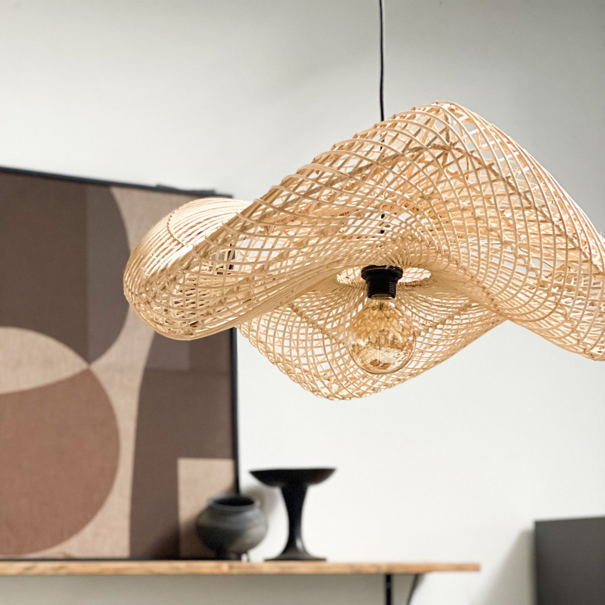 Wave hanglamp naturel large Raw Materials
