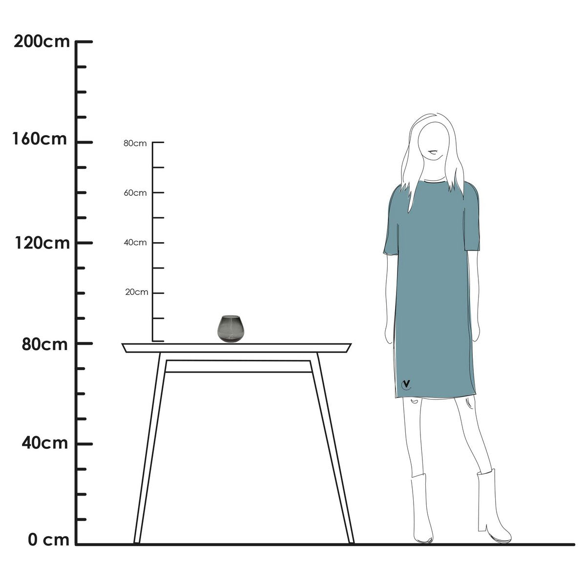 Waxinelichthouder - Tasman XS grey (set van 2 stuks) Vase The World
