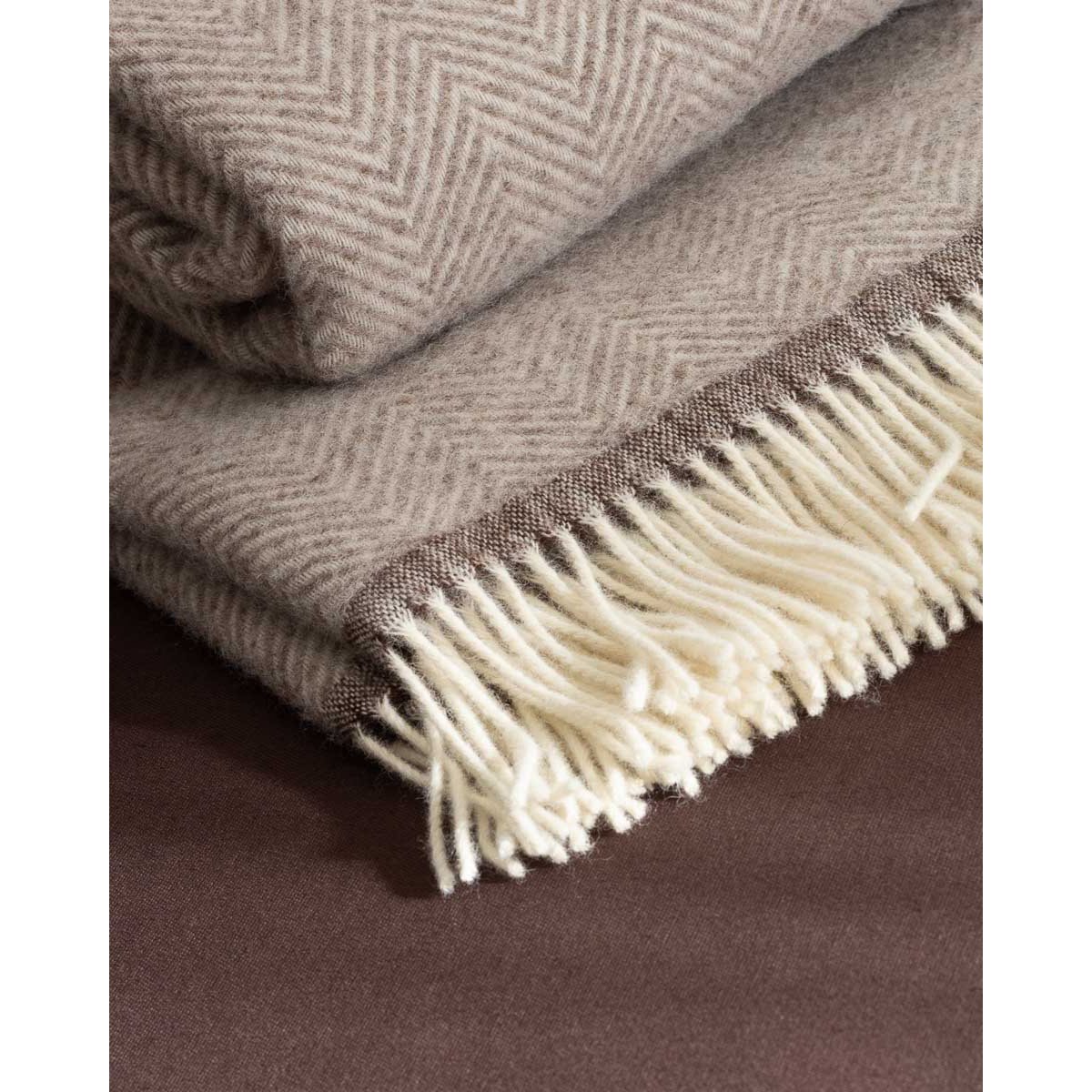 Wol gooi deken Denver beige MoST Blankets