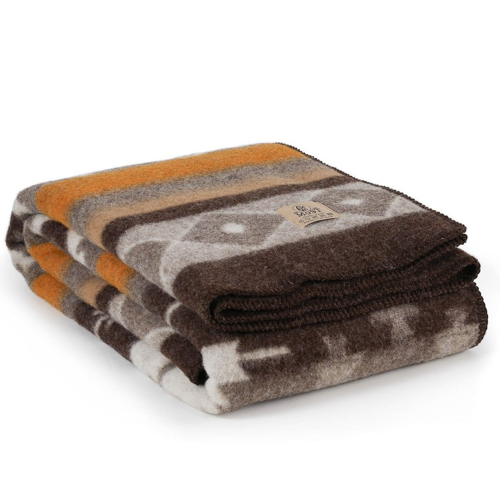 Wollen beddeken TRIBE - eenpersoons - brons MoST Blankets