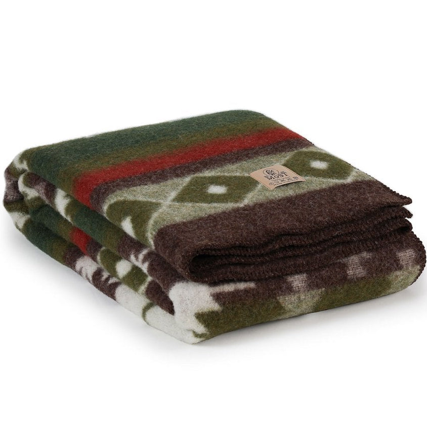 Wollen beddeken TRIBE - eenpersoons - groen MoST Blankets
