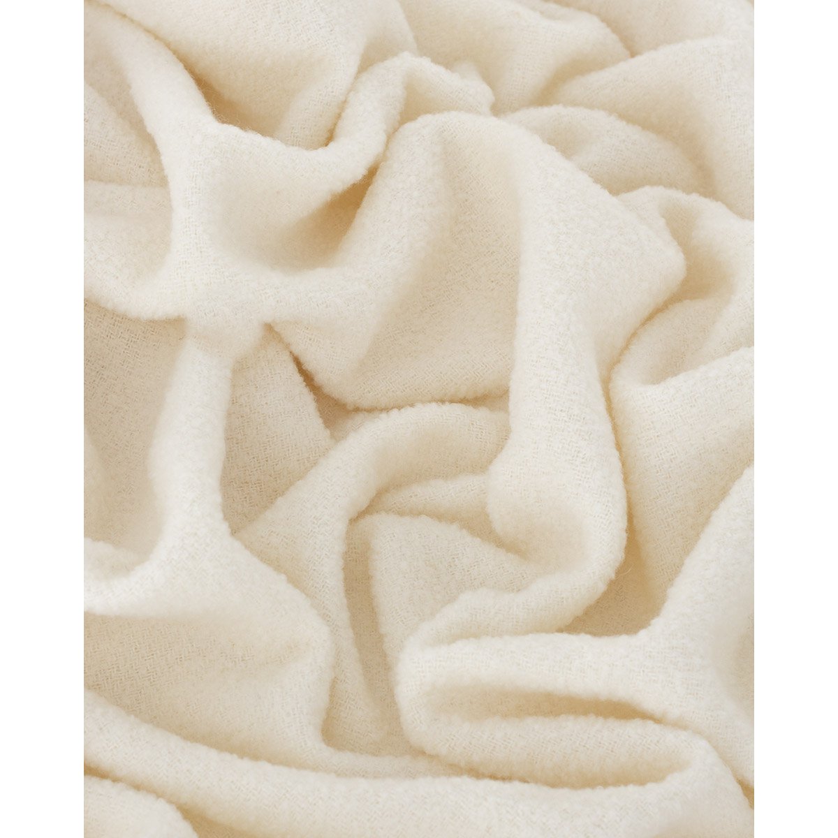 Wollen bouclé gooi deken Paris White MoST Blankets