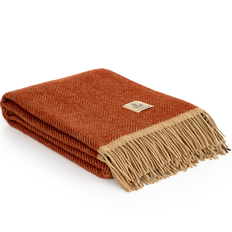 Wollen deken Denver donker terra – 100% wol – 140 × 200 cm – MoST Blankets MoST Blankets