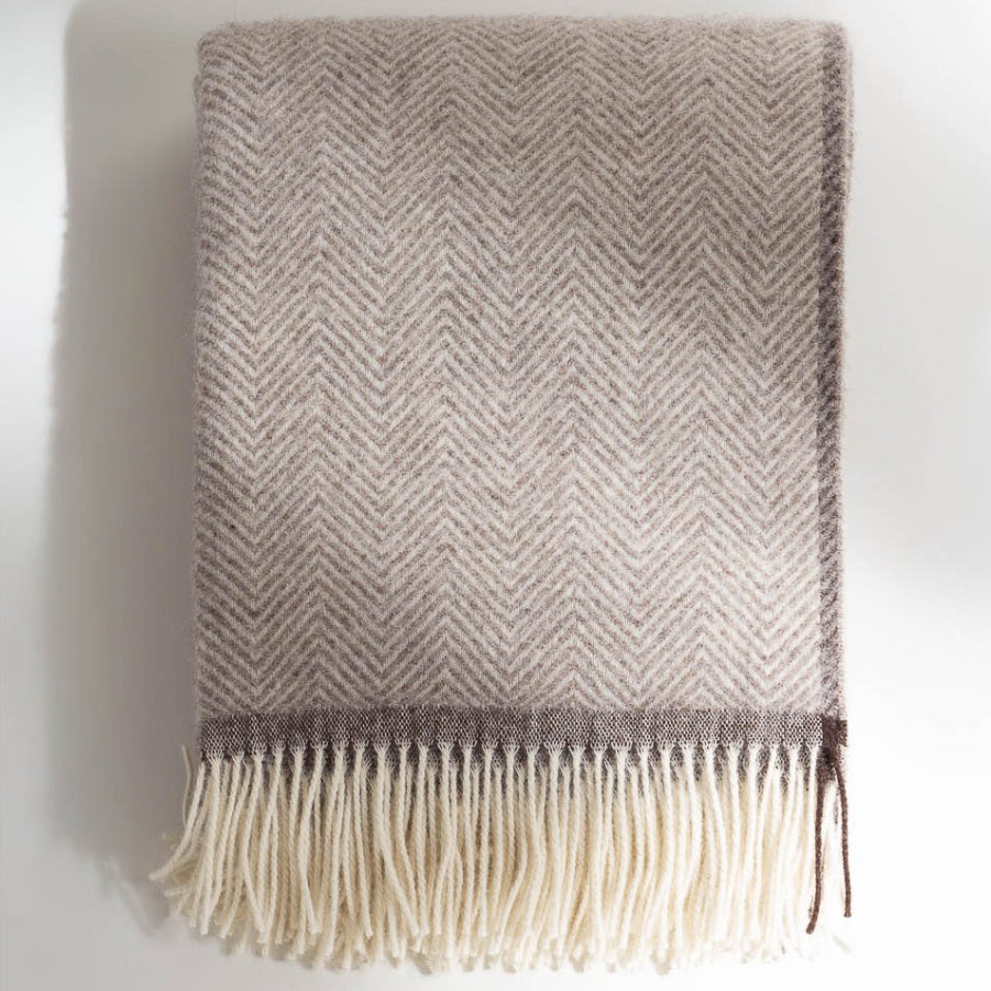 wollen plaid DENVER – beige – 100% Nieuw-Zeelandse wol – MoST Blankets MoST Blankets