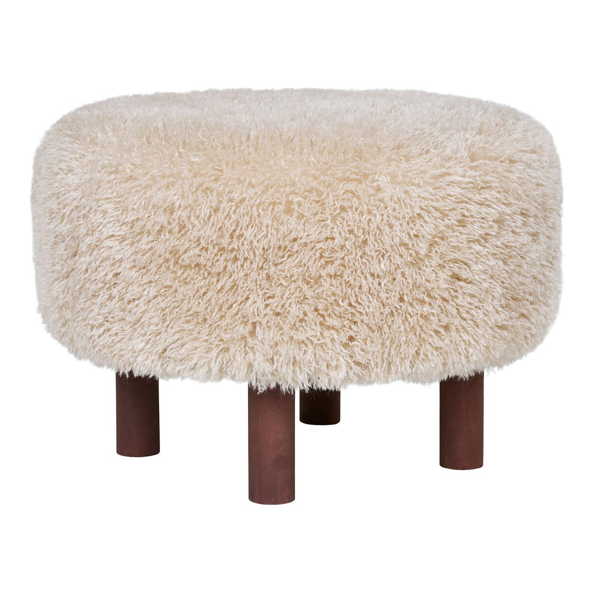 wollige Inverness poef - lichtbruin - House Nordic - 50x33 House Nordic ApS