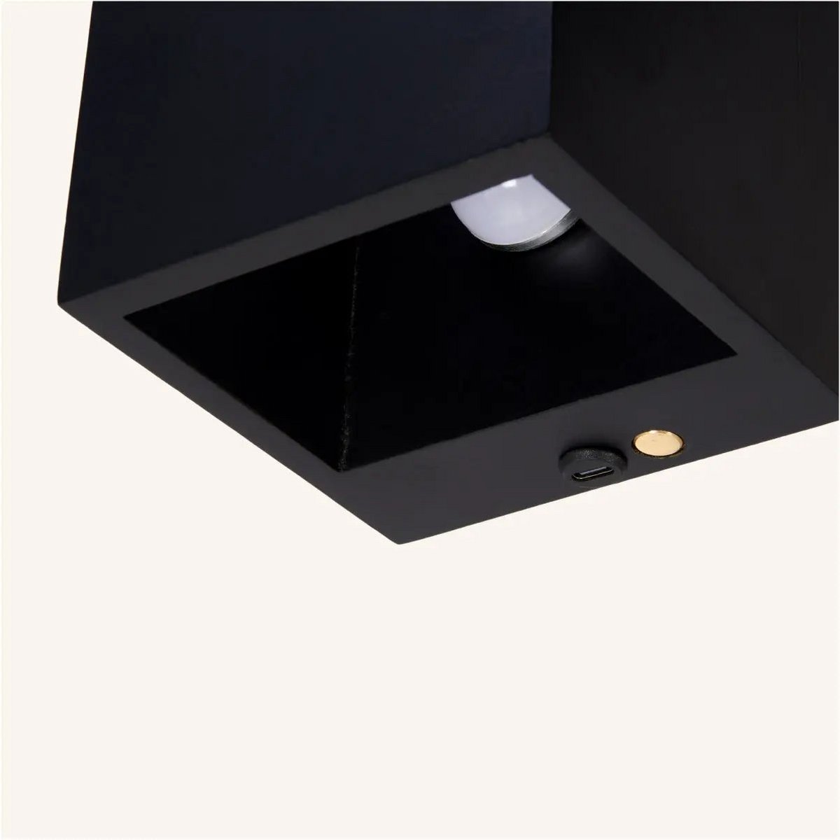 Zandzwarte vierkante wandlamp | Oplaadbare, dimbare en draadloze verlichting Tavellio - Amsterdam