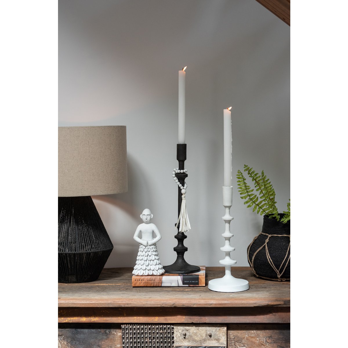 J-Line candlestick Izy - aluminium - black - large