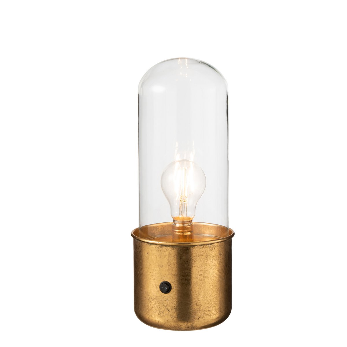 J-Line Tafellamp Antiek Led Glas/Zink Goud Small