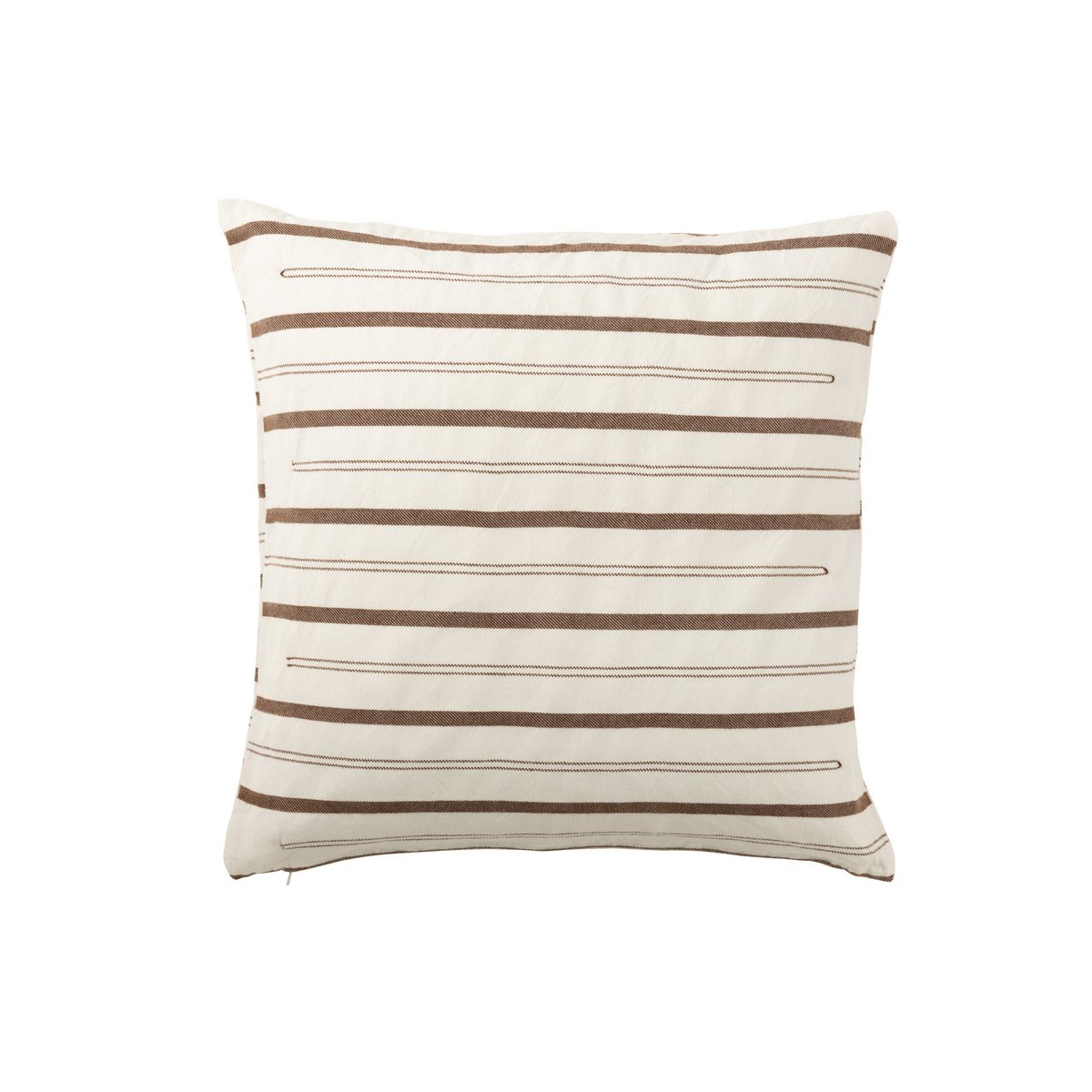 J-Line cushion Lines - cotton - white/brown