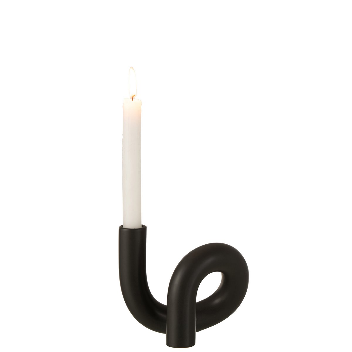 J-Line candle holder Torsion - ceramic - black