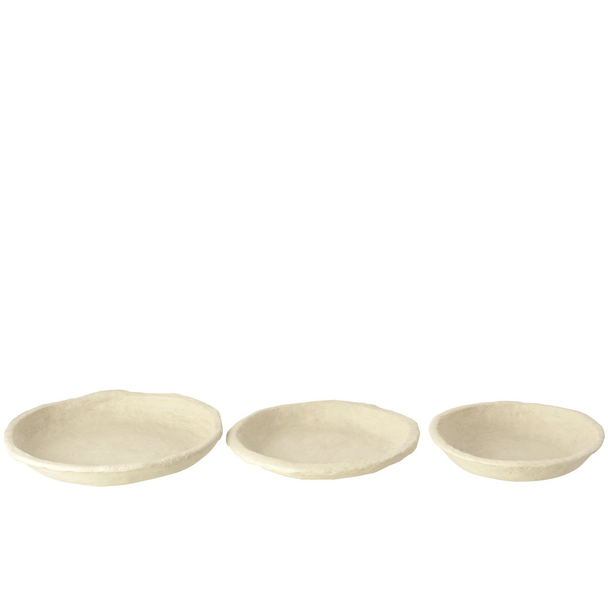 J-Line - Set of 3 Chad Paper Mache Bowls - White