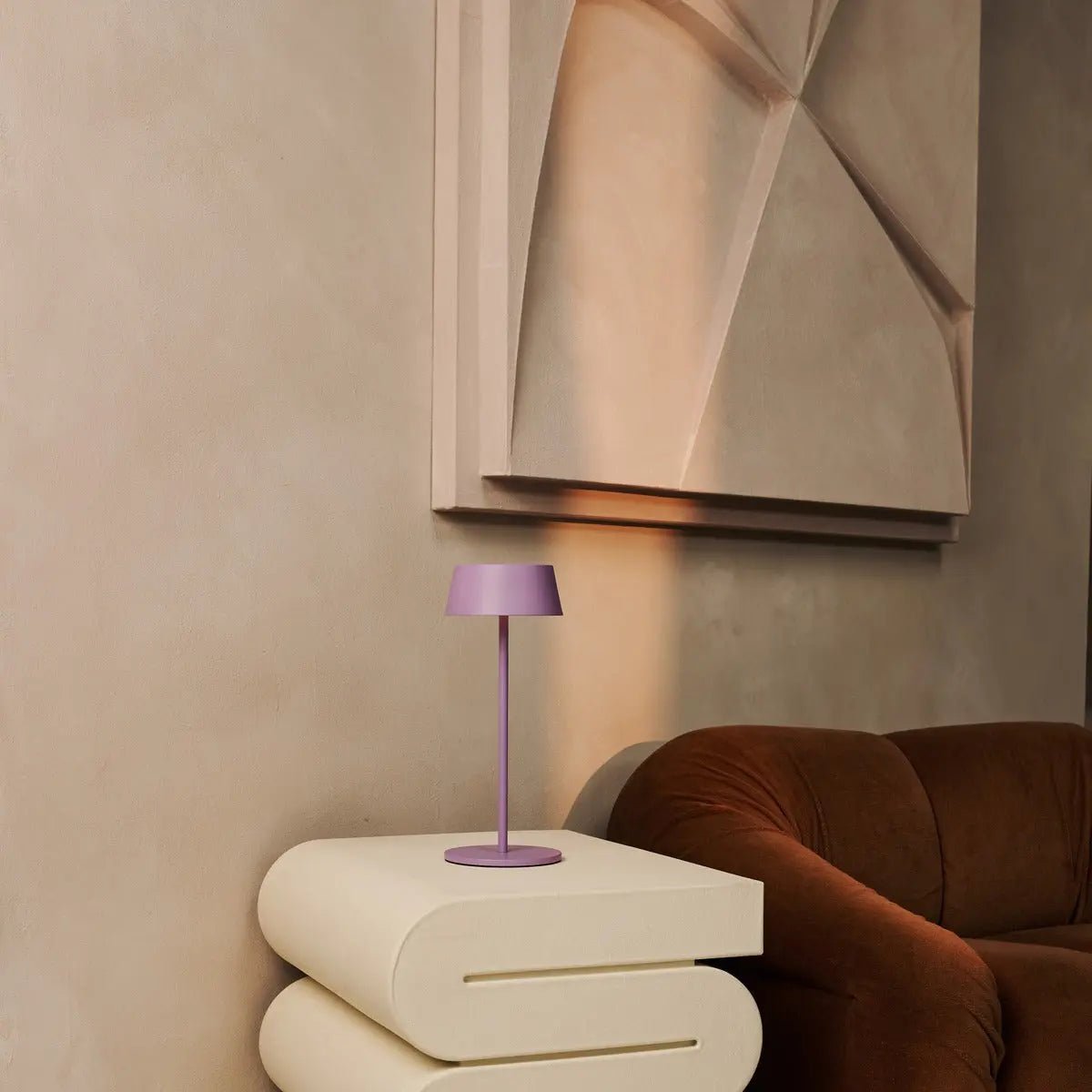 Hugo Violet Lila Oplaadbare Tafellamp | Stijlvolle, dimbare lamp en draadloos Tavellio - Amsterdam