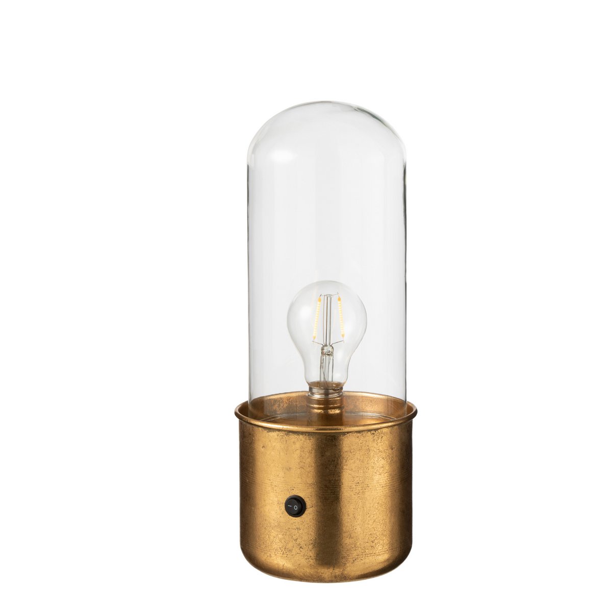 J-Line Table Lamp Antique Led Glass/Zinc Gold Small